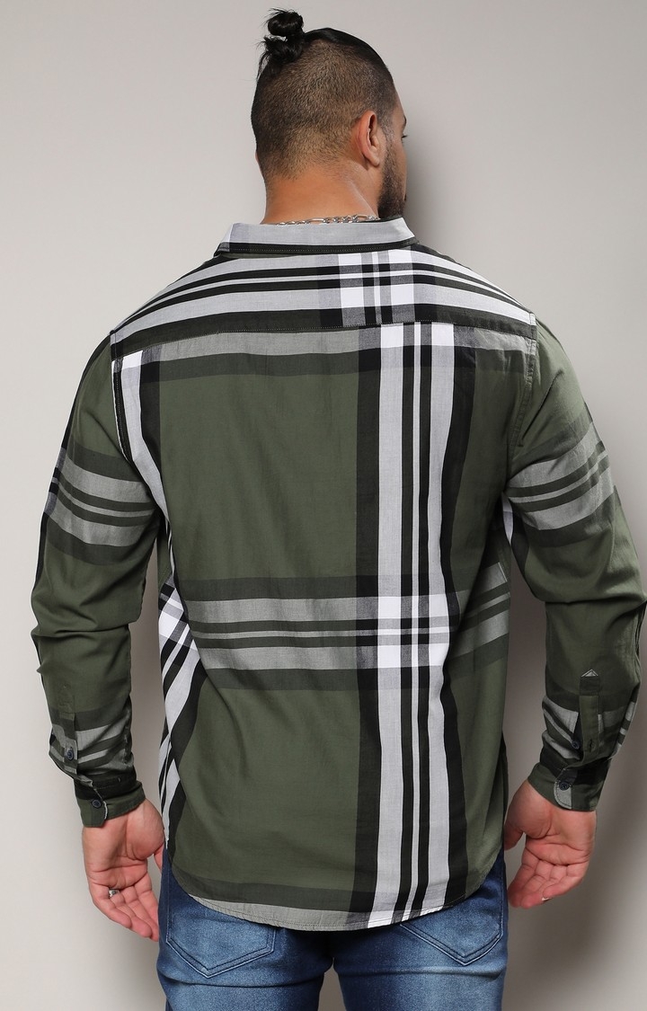 Men's Dark Green Tartan Plaid Shirt