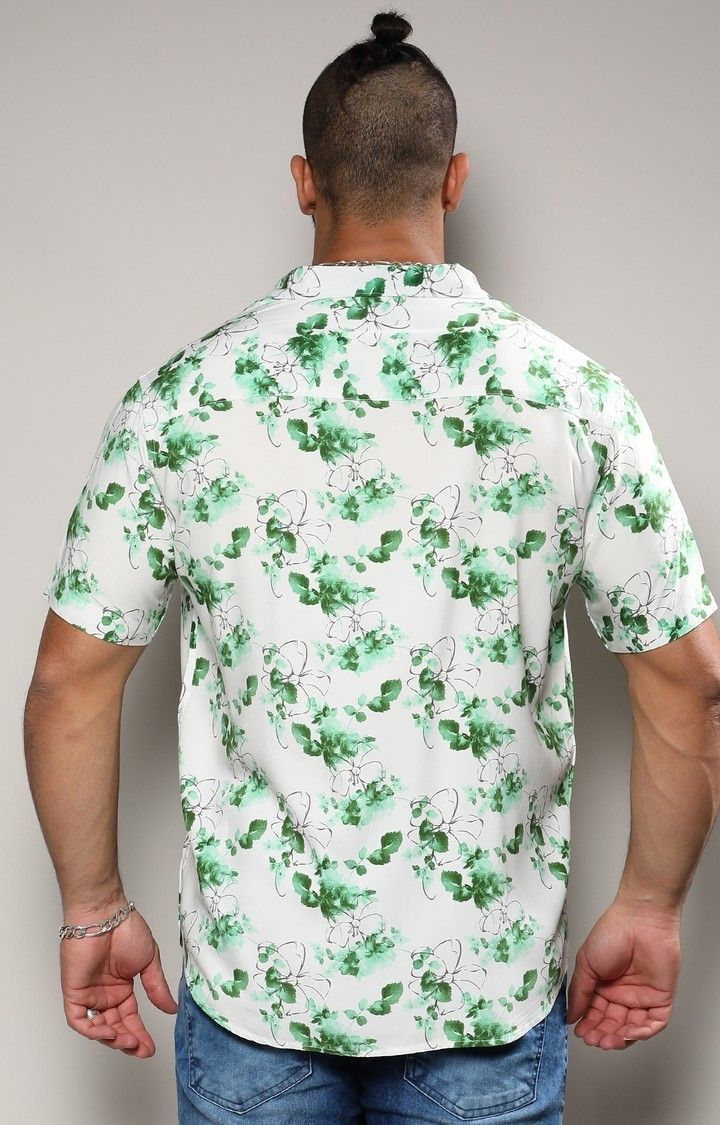 Men's Green Printed Casual Shirts