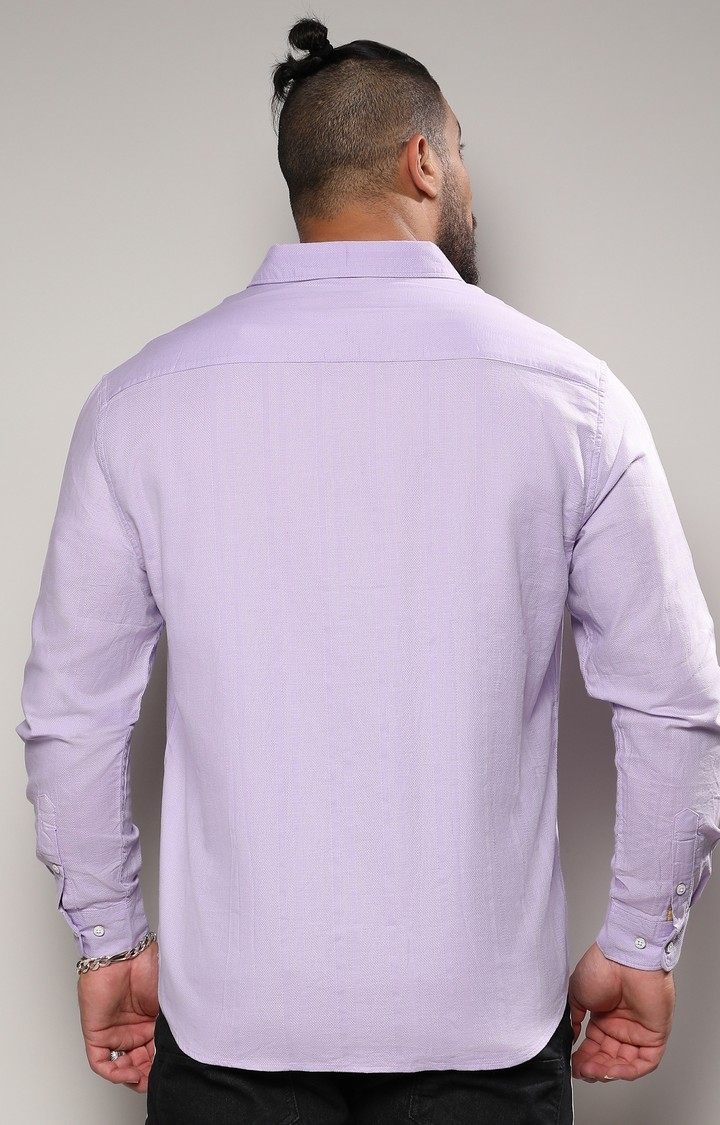 Men's Purple Solid Casual Shirts