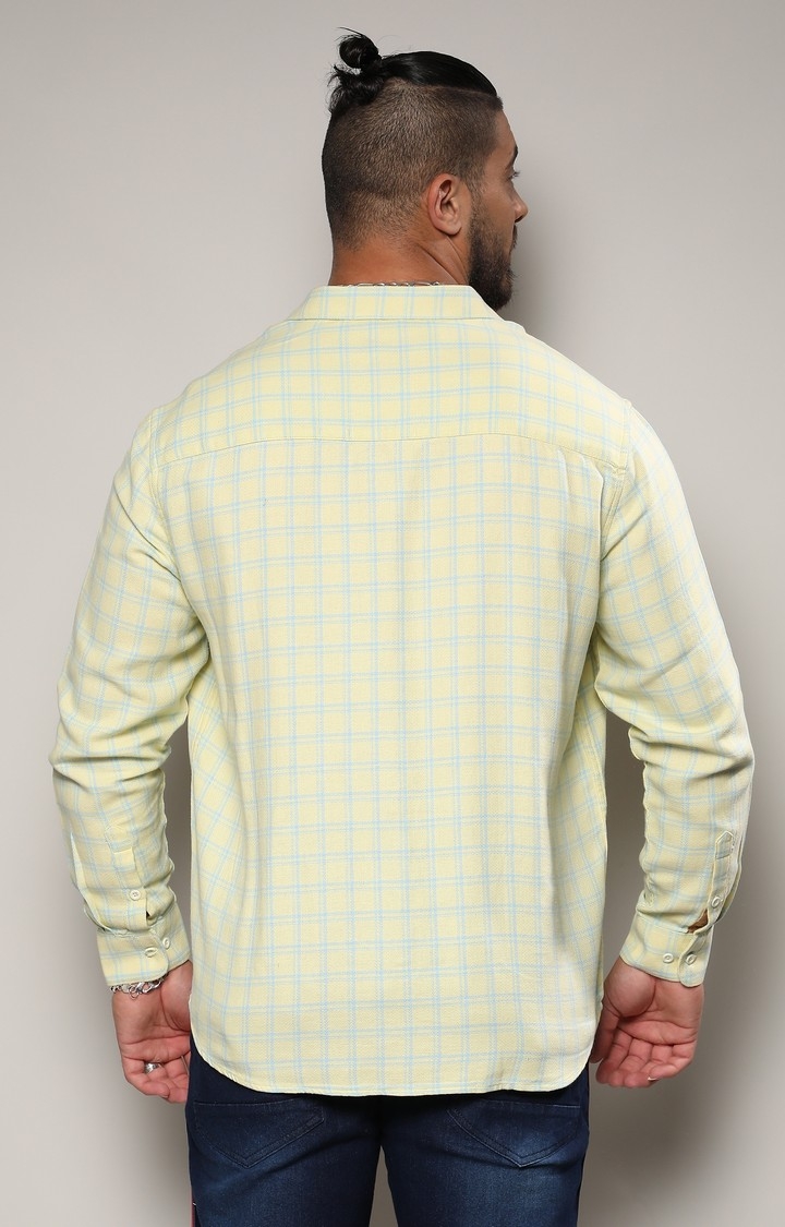 Men's Lemon Yellow Tartan Plaid Shirt