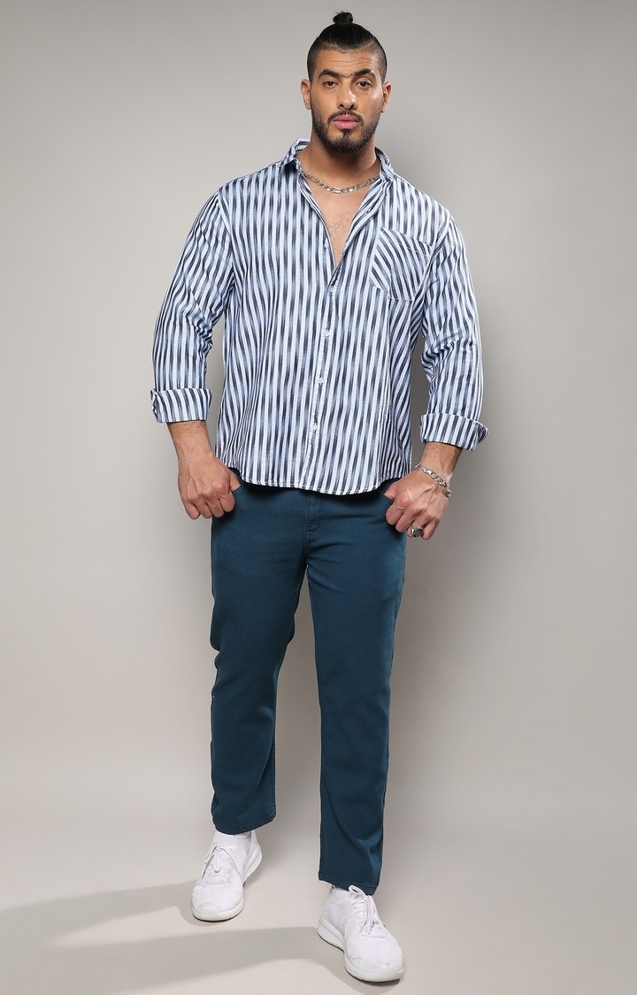 Men's Ombre Stripe Button Up Shirt