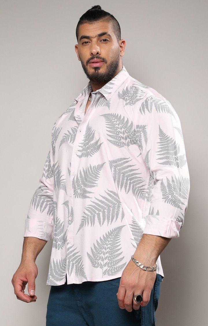 Men's Pink Printed Casual Shirts