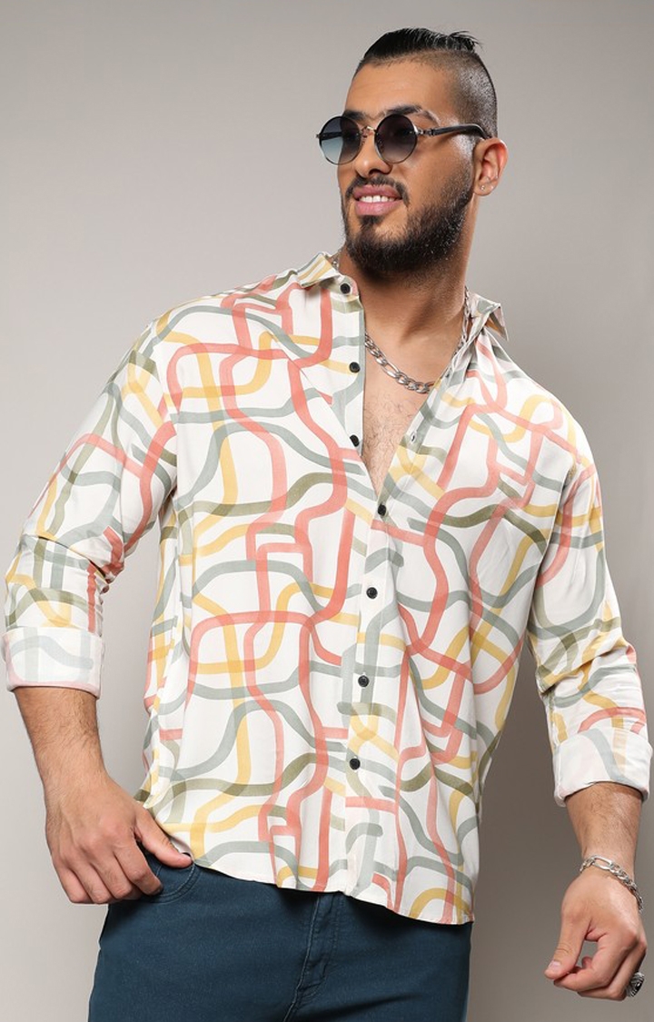 Instafab Plus | Men's Multicolour Flowing Vines Shirt