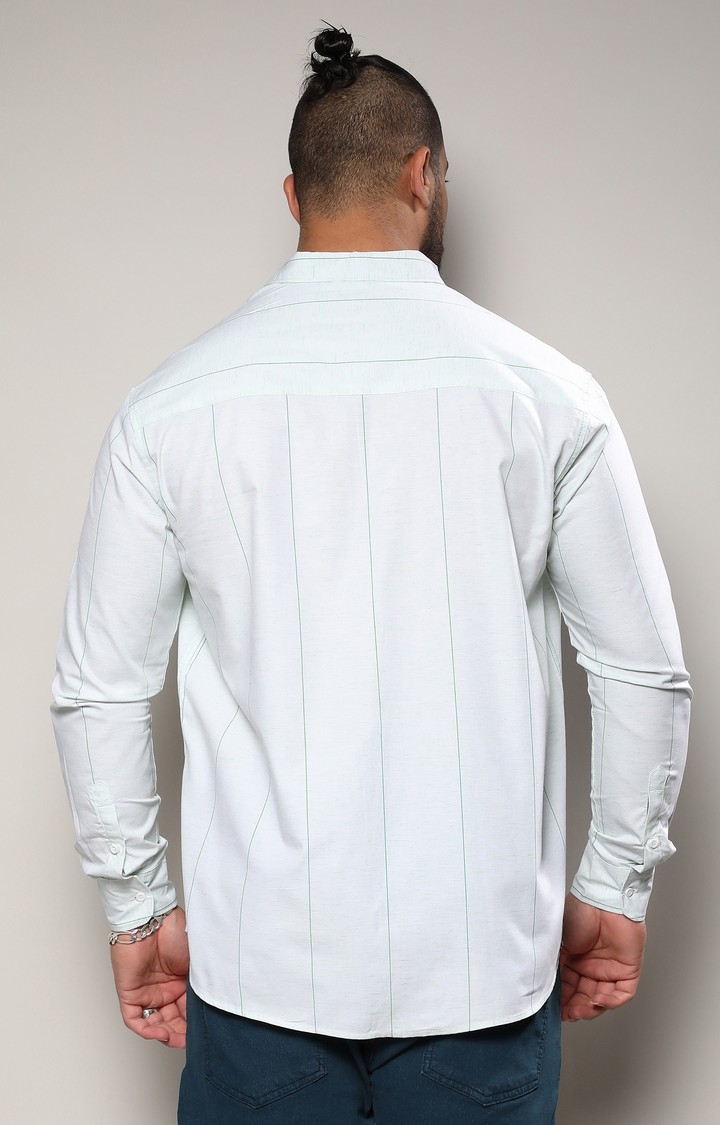 Men's White Striped Casual Shirts