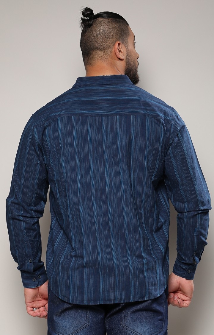 Men's Blue Striped Casual Shirts