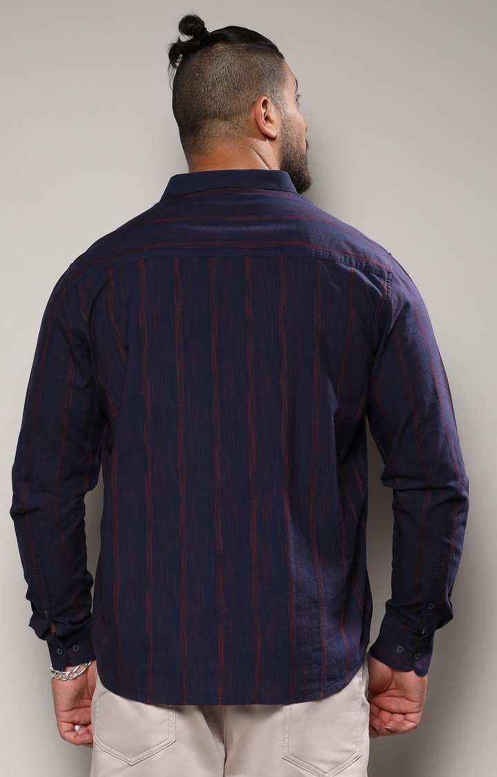 Men's Blue Striped Casual Shirts