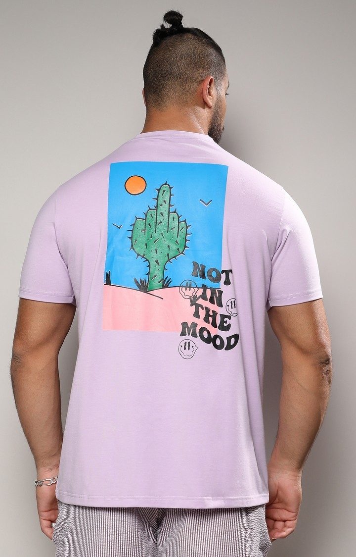 Men's Purple Printed Regular T-Shirts