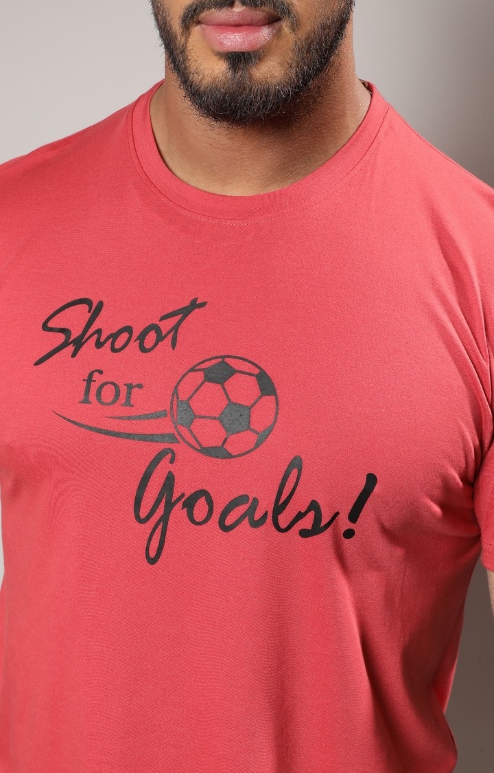 Men's Red Shoot For Goals Skater T-Shirt
