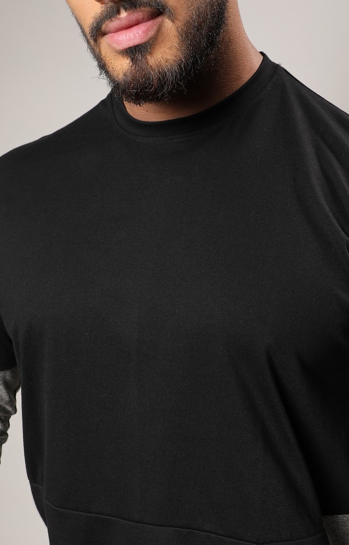 Men's Carbon Black & Moon Grey Contrast Skater T-Shirt