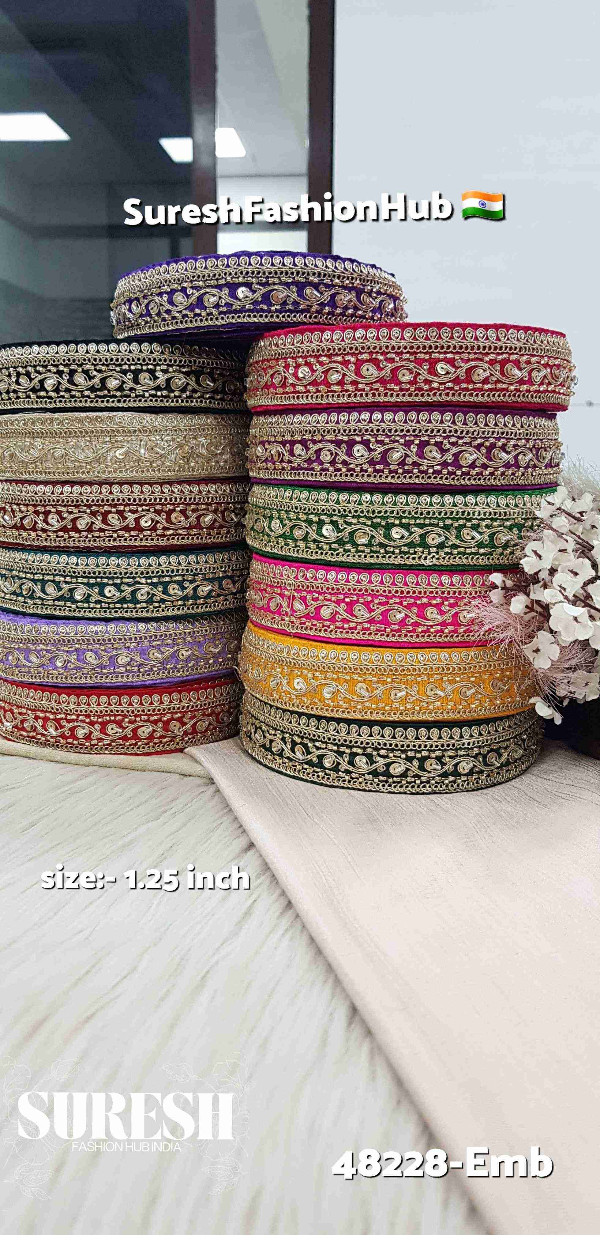 Floral Embroidered Border 
