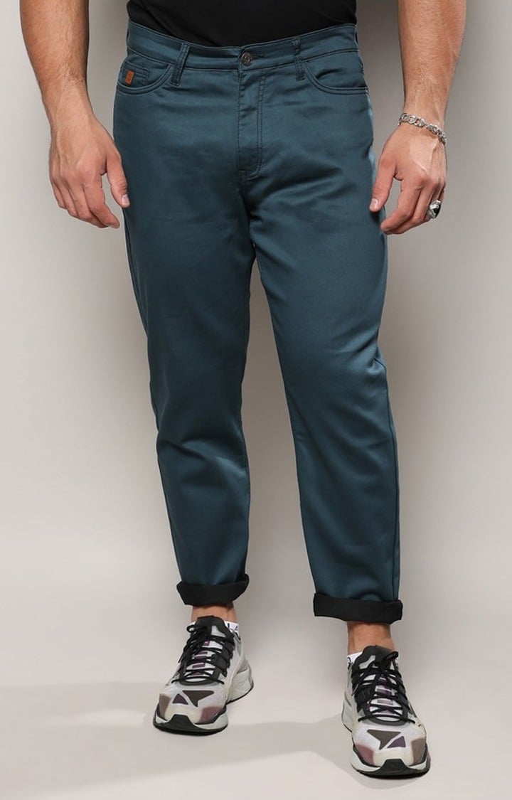 Men's Prussian Blue Solid Jeans