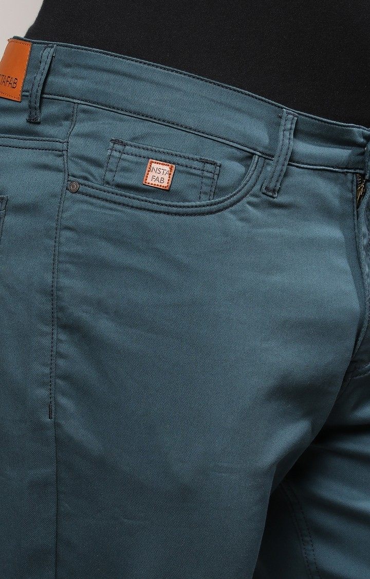 Men's Prussian Blue Solid Jeans