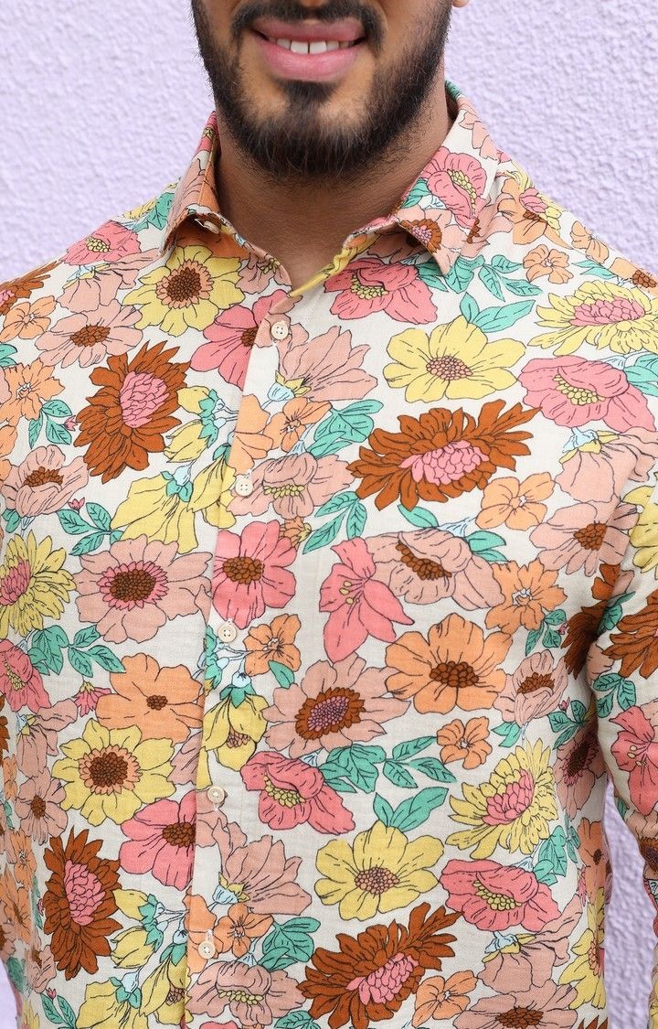 Men's Multicolour Floral Cluster Shirt