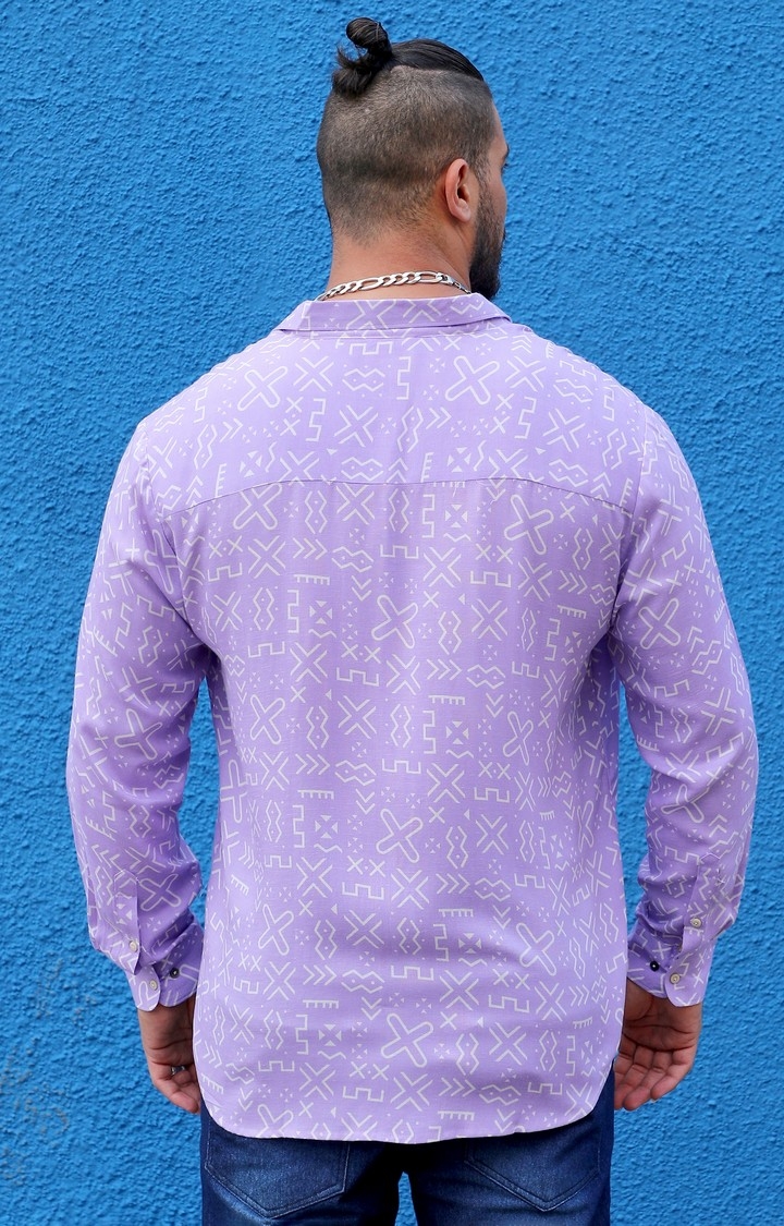 Men's Lavender Minimal Aztec Shirt