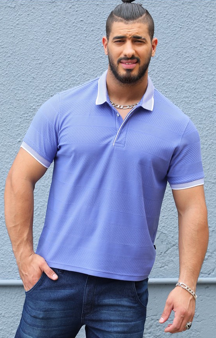 Men's Purple Solid Polos