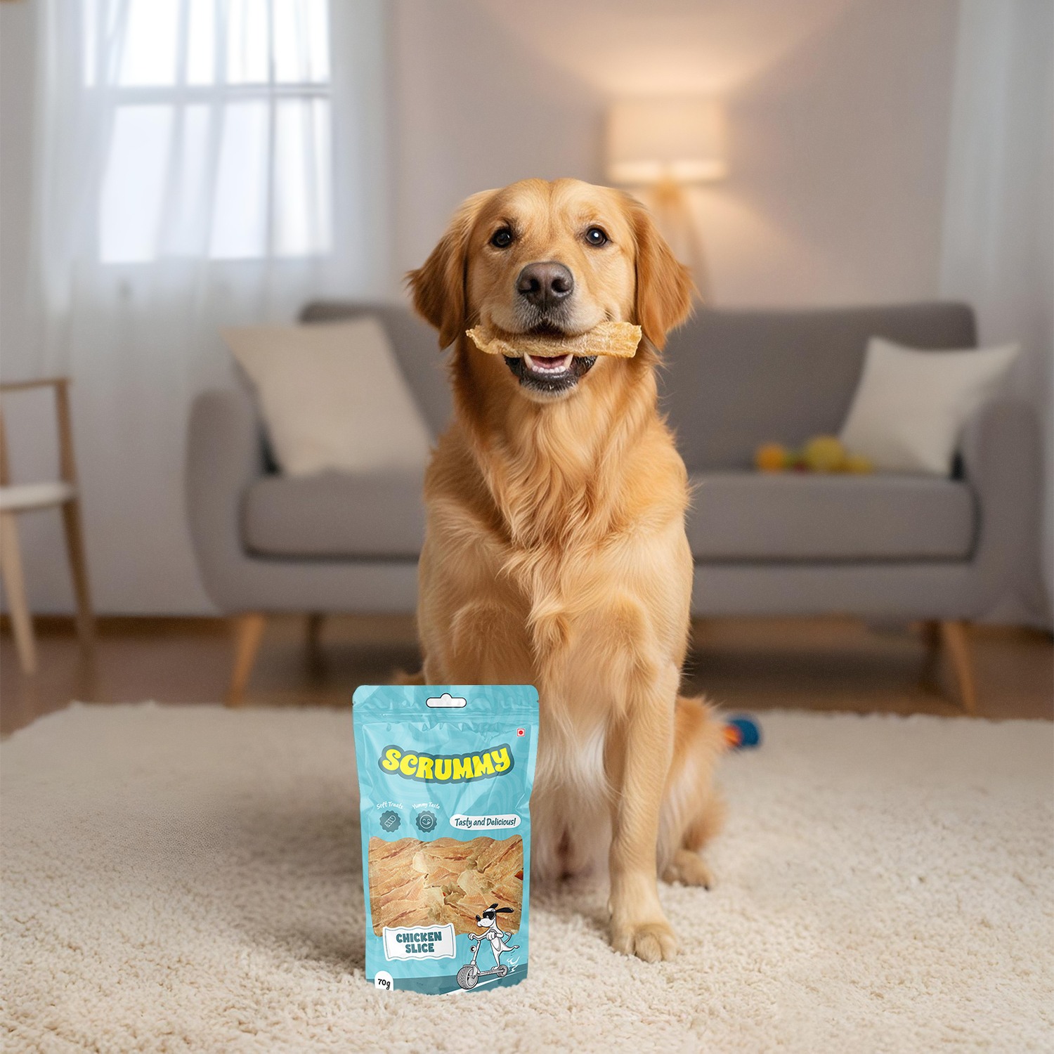 Scrummy Premium Chicken Slice Dog Treats 70g