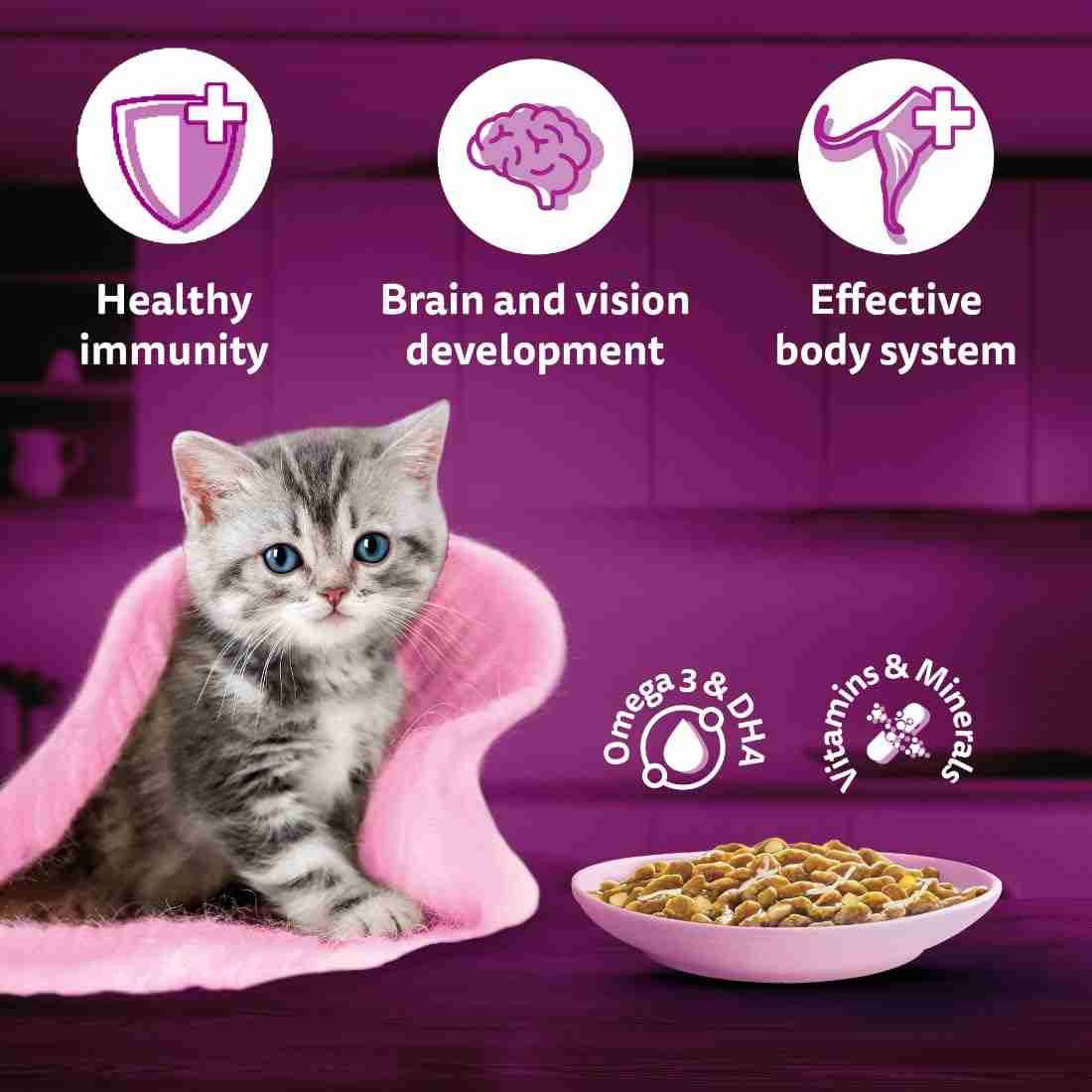 Whiskas Tasty Mix Junior Pouch Chicken Tuna Sweet Potato Flavor in Gravy for Cats 70g