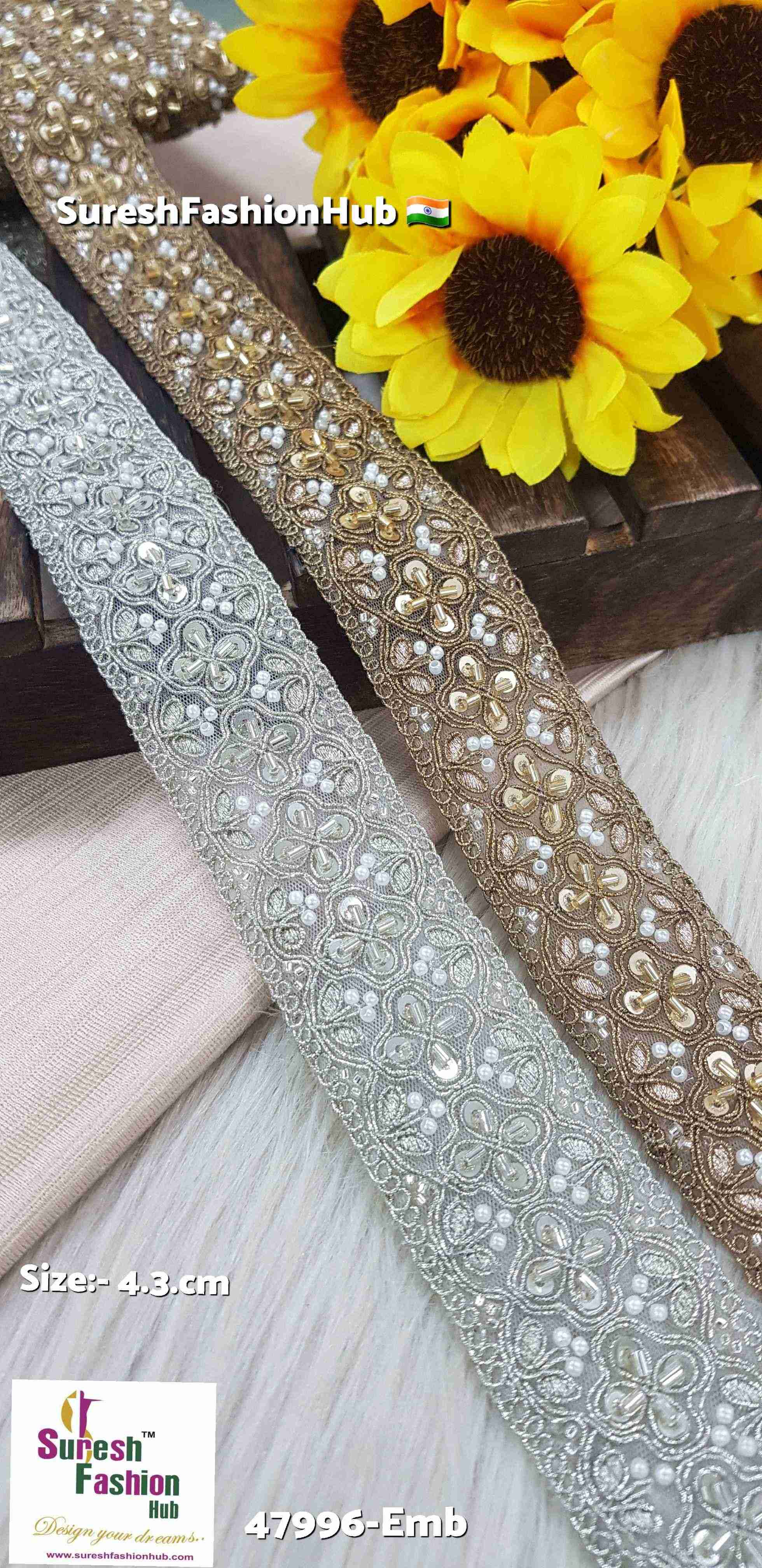 Water Silver Elegance Floral Pearl Lace