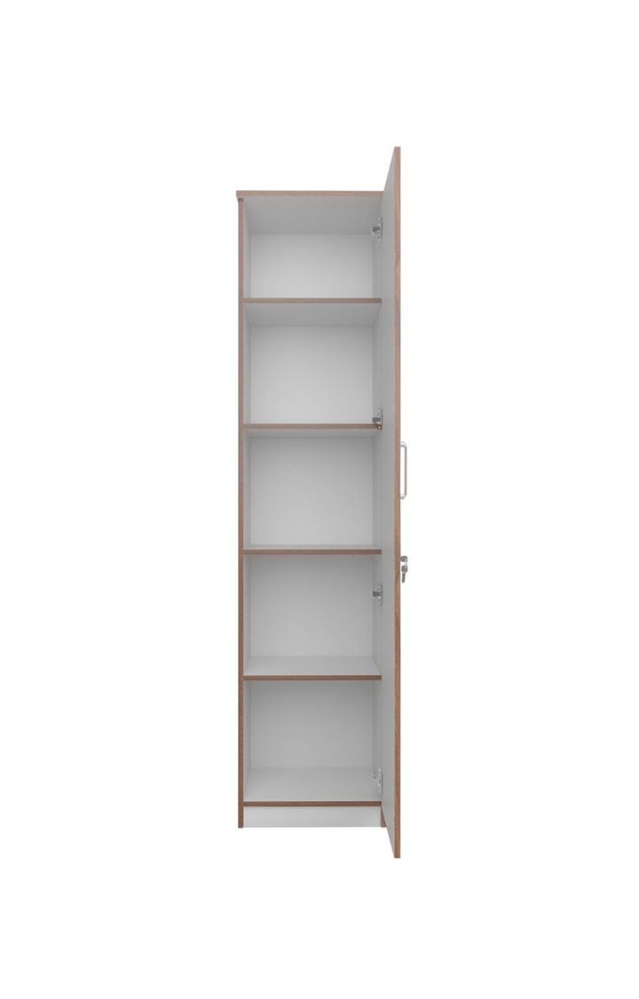 neudot Adona 1 Door Engineered Wood Wardrobe  (Finish Color - Frosty White, Knock Down)