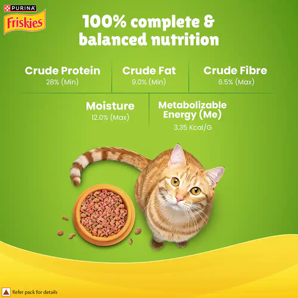 Purina Friskies Indoor Delights Salmon Tuna Chicken and Vegetables Flavours Adult Dry Cat Food