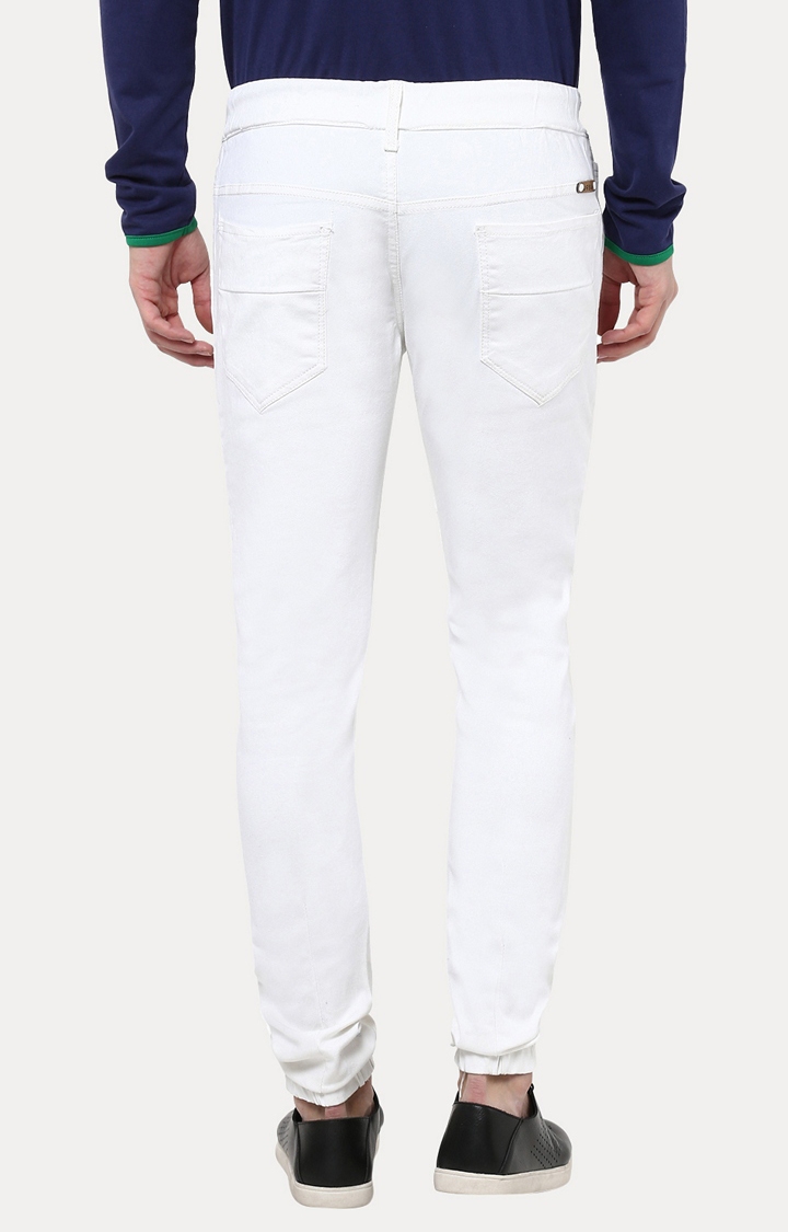 Urbano Fashion | White Solid Joggers 3