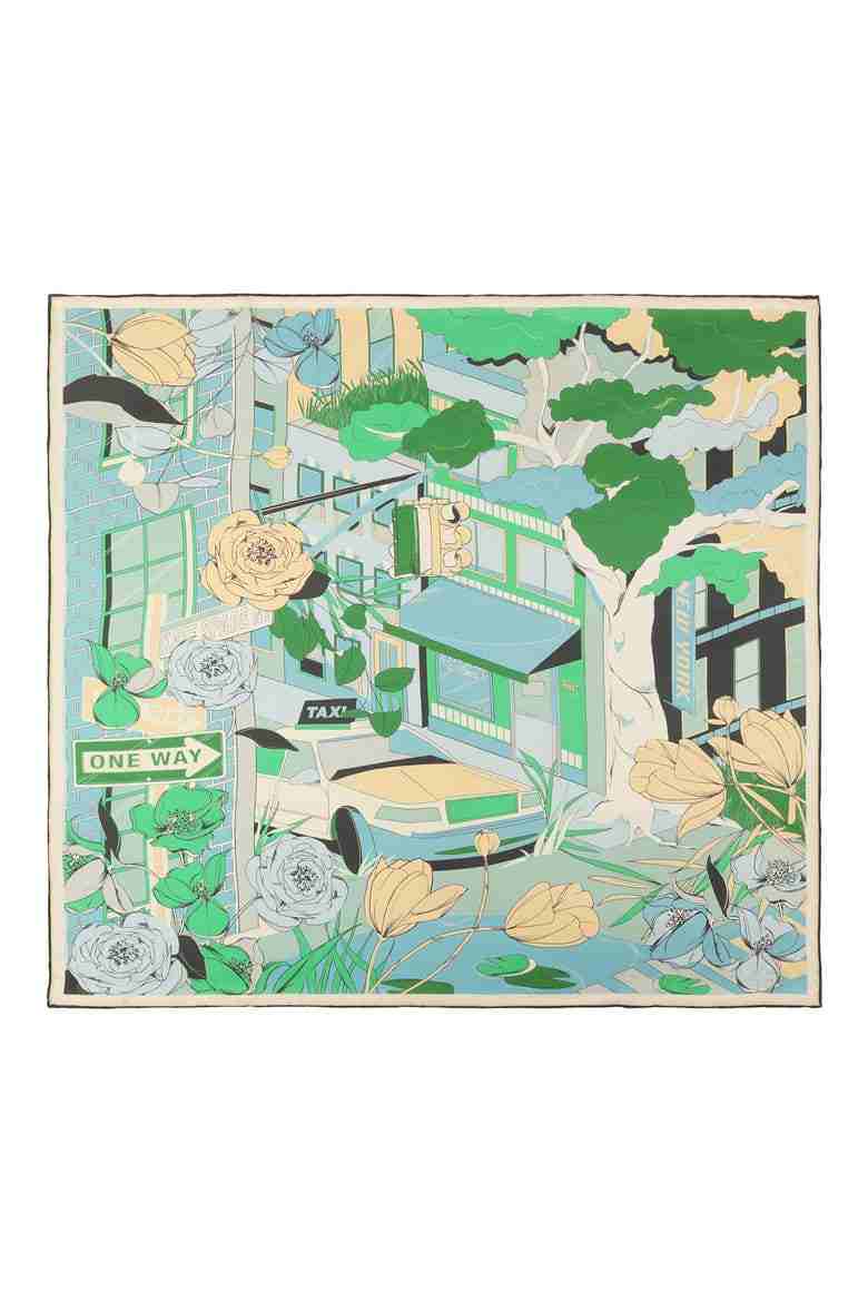 Overgrown City Silk Square