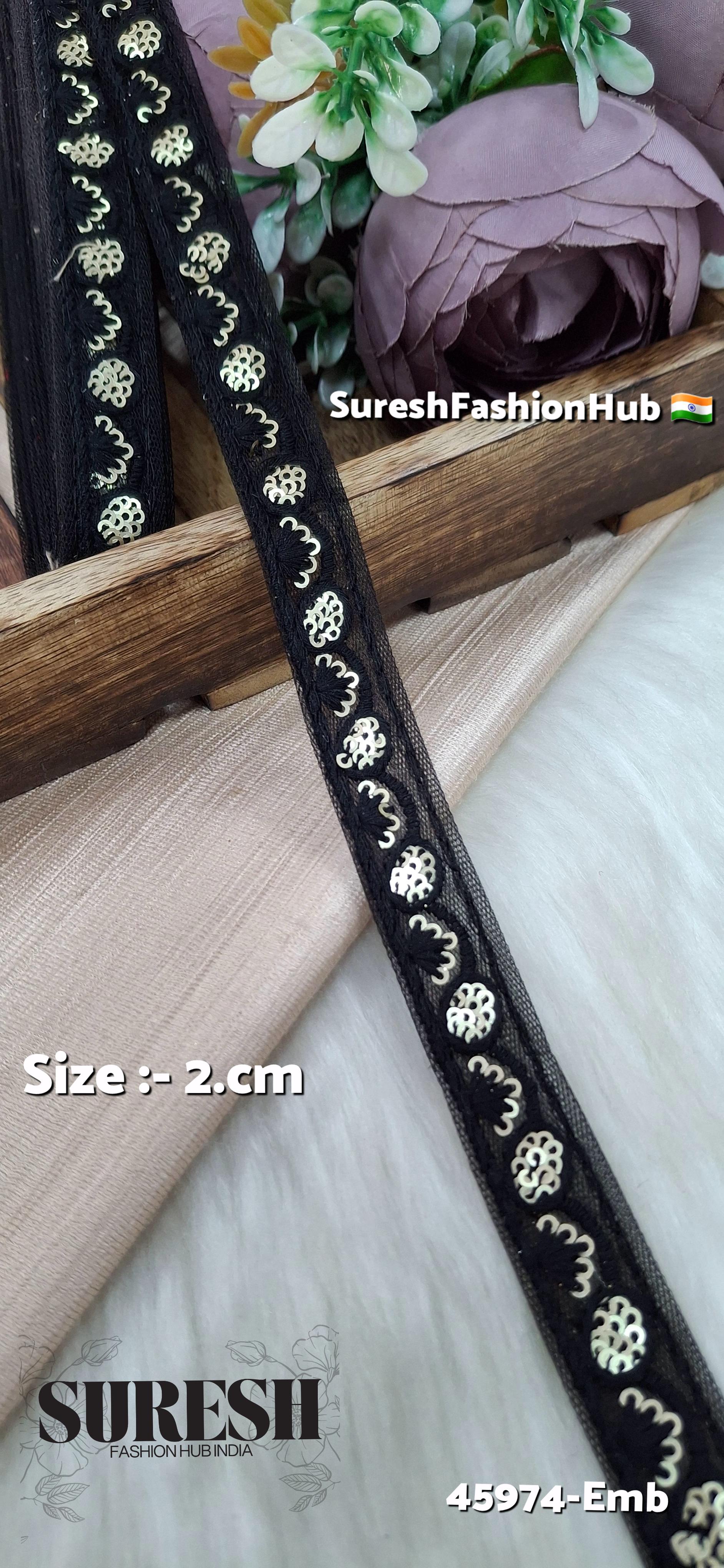 Black Tone-on-Tone Embroidery Lace