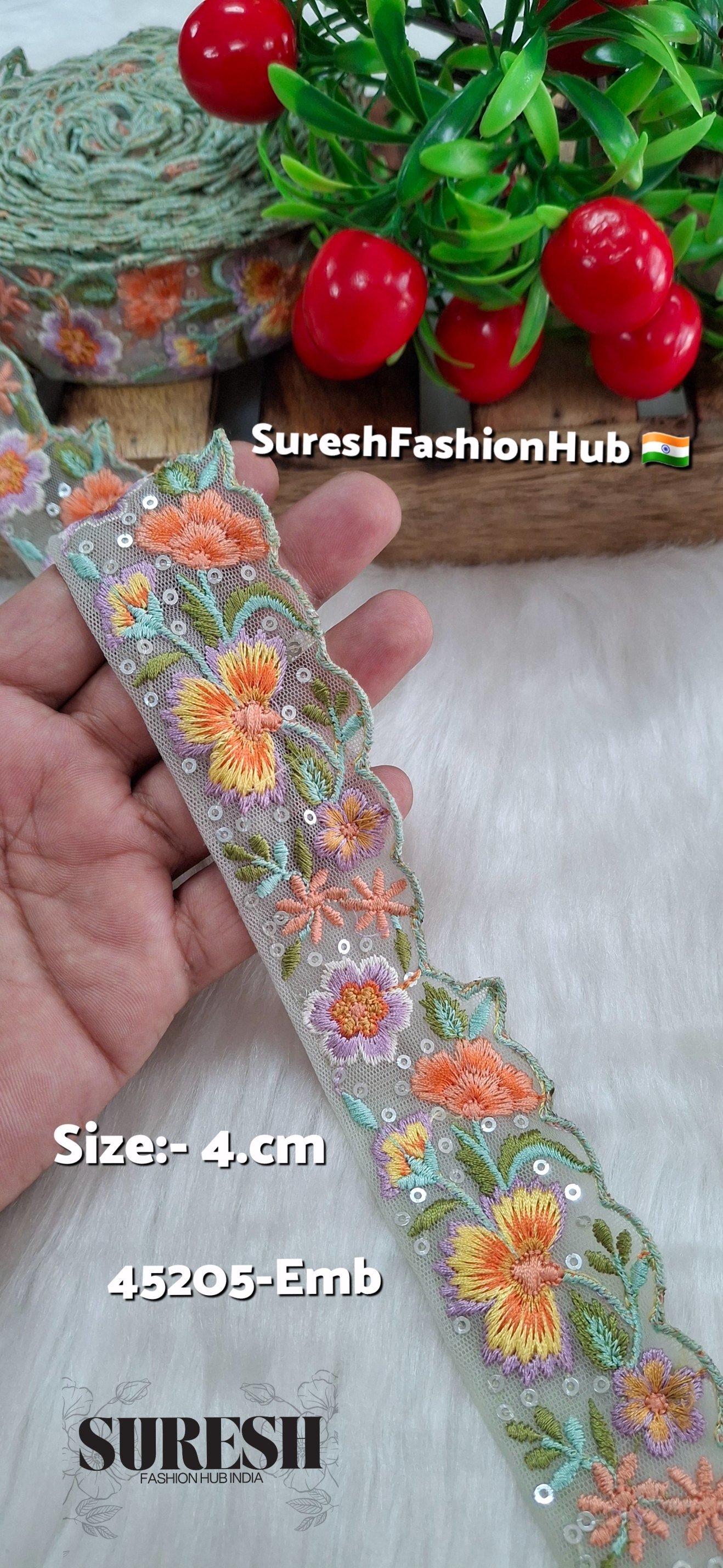 Pista Garden Scallop Embroidery Lace