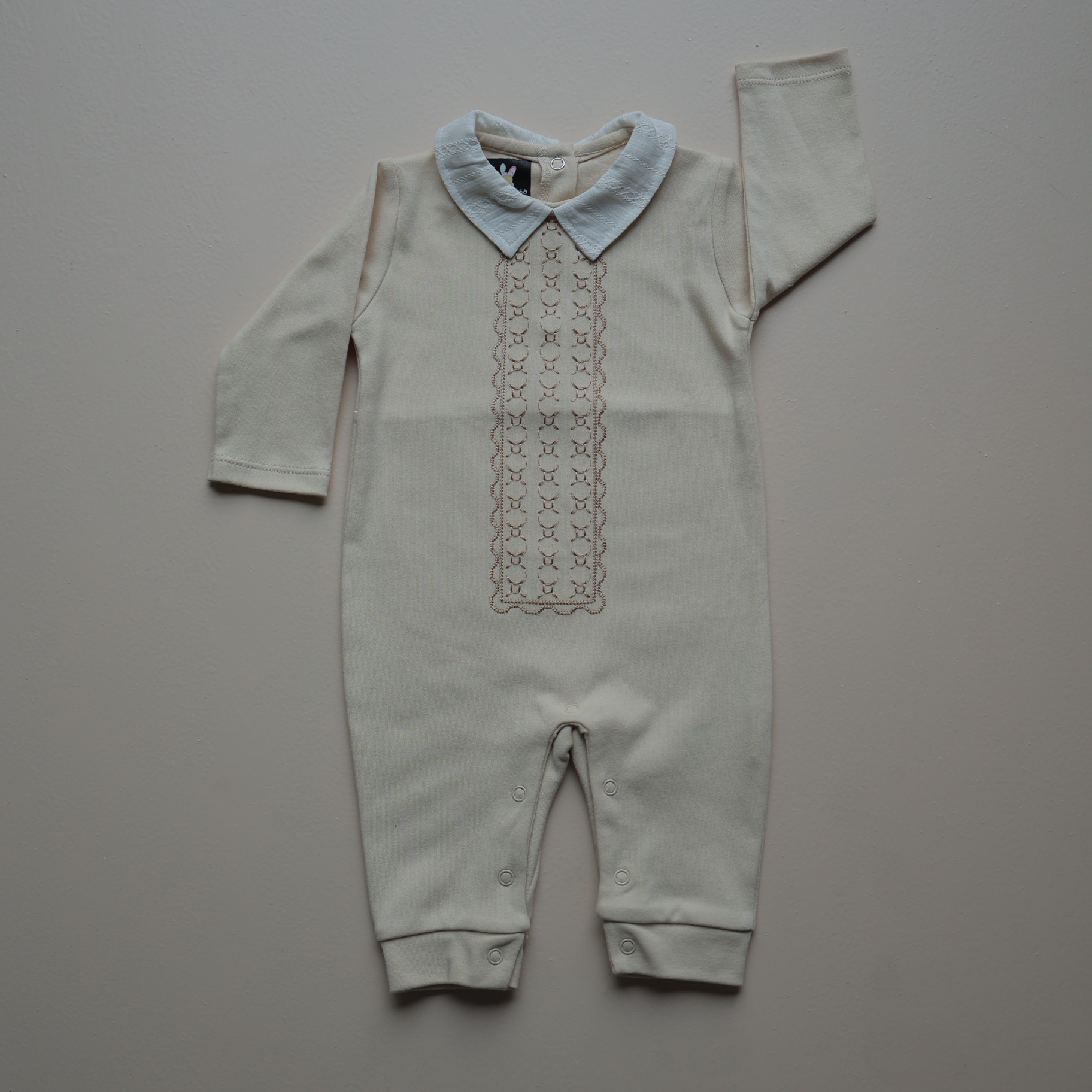 Cream Vintage Lace Panel Romper