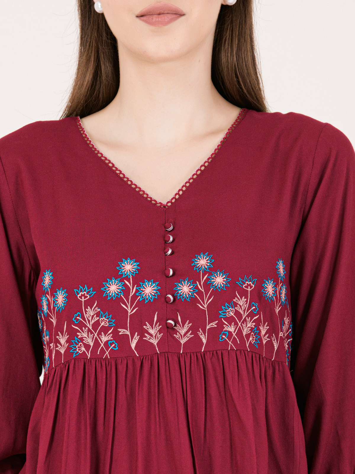 Albion Women Mehroon Smart Top