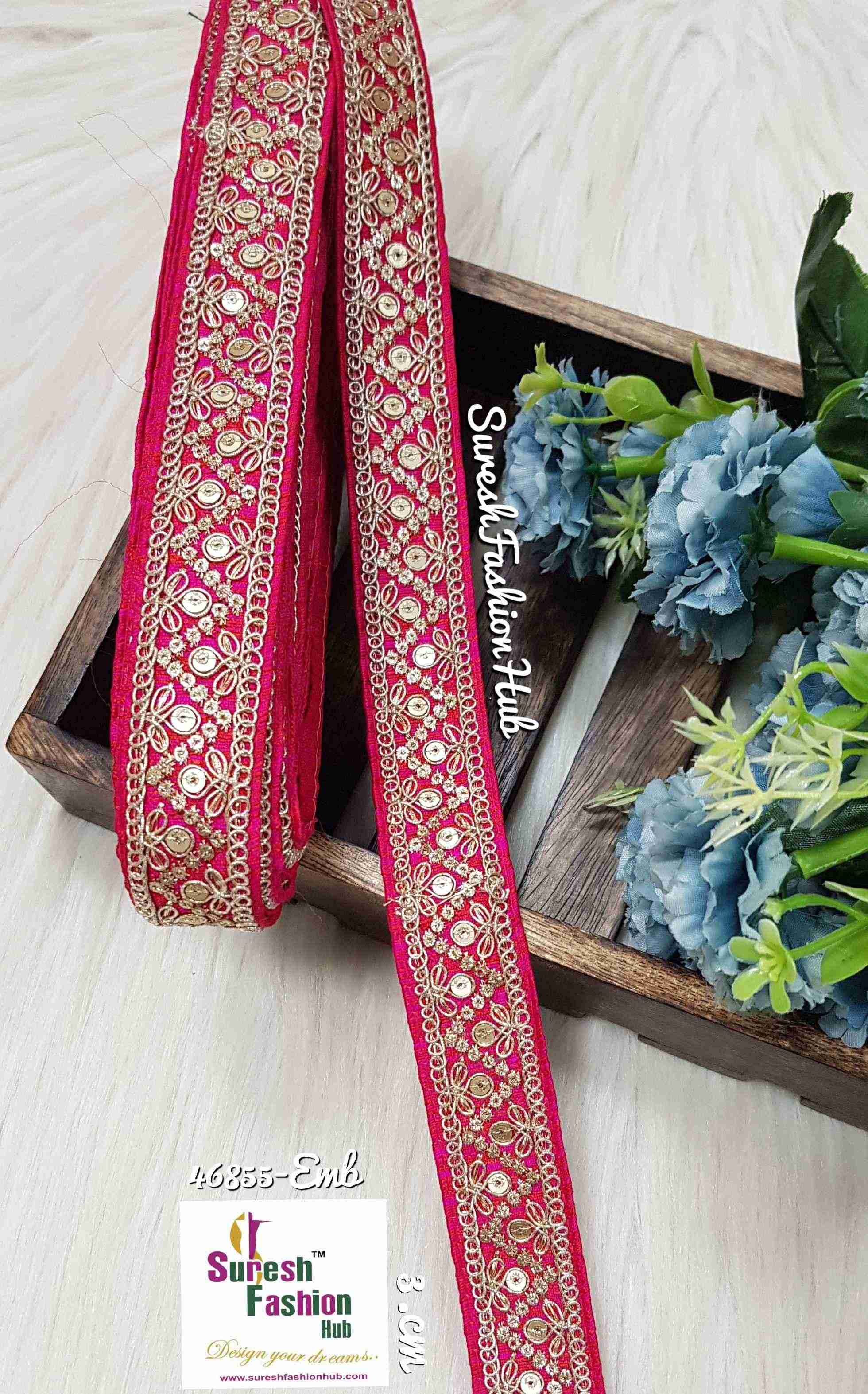 Golden Sequin With Zari Splendor Maharani Borders Laces