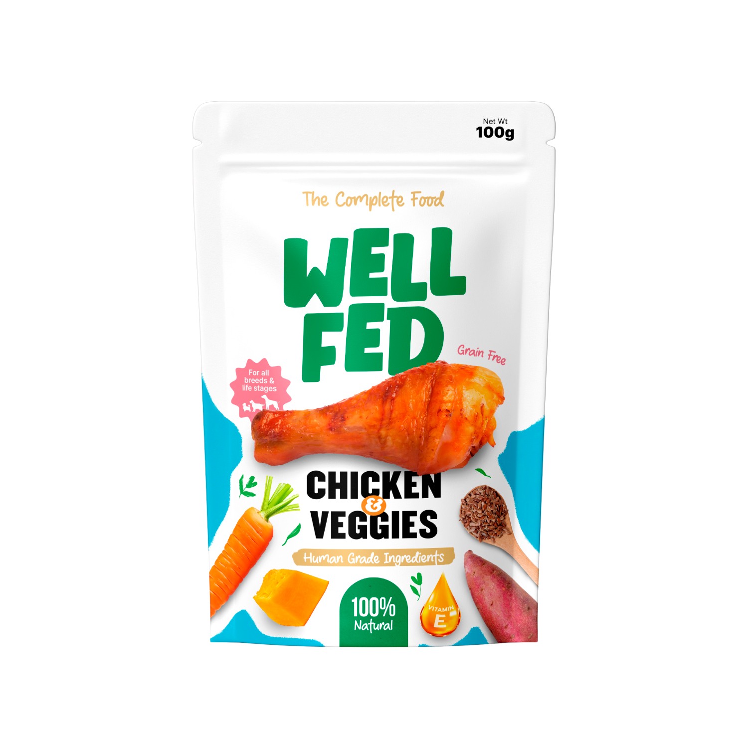 Well Fed Chicken & Veggies Wet Dog Food 100 g