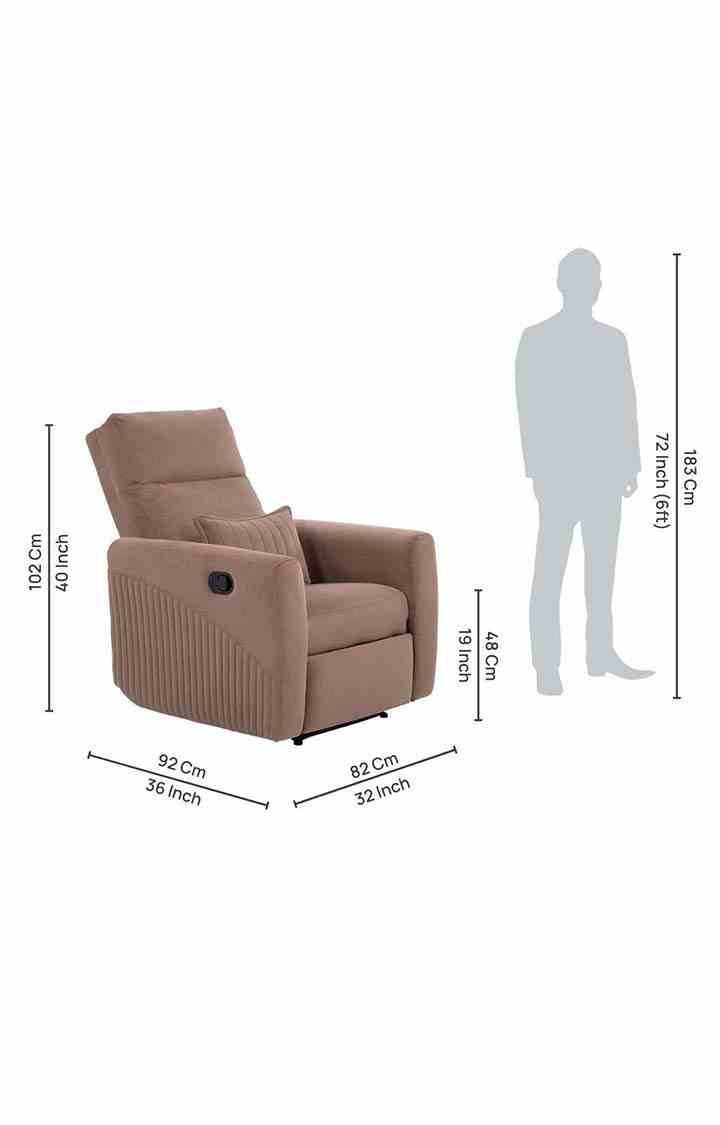 NEUDOT Eazy Boy Single Seater Fabric Recliner - Devine Brown