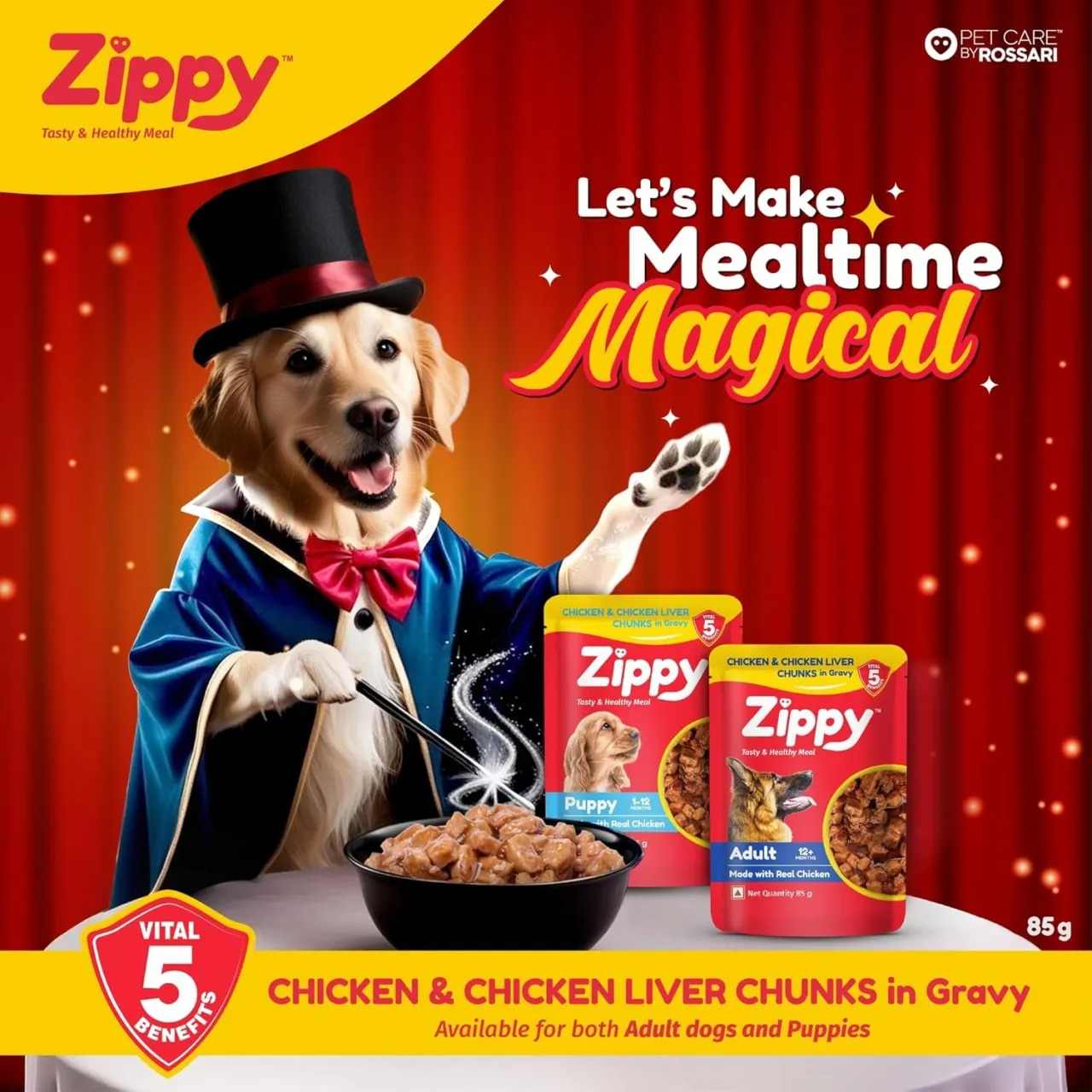 Zippy Adult Real Chicken & Liver Chunks in Gravy 85 g