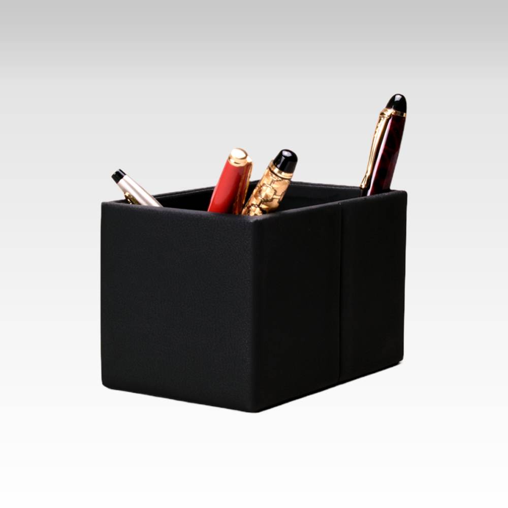 Pen/Pencil Holder | Faux Leather | Burnish Matt Series | Black | Medium