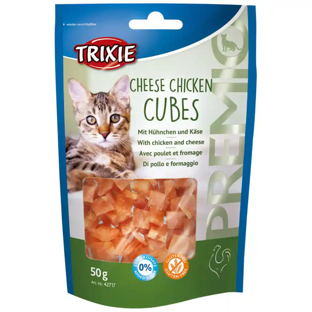 Trixie Premio Cheese Chicken Cubes Cat Treats, 50 g