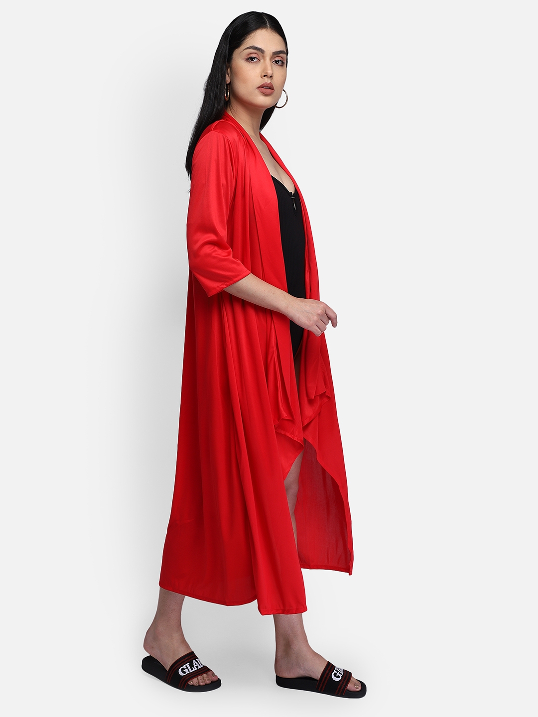 Smarty Pants | Smarty Pants women's solid red color cape cover up 5