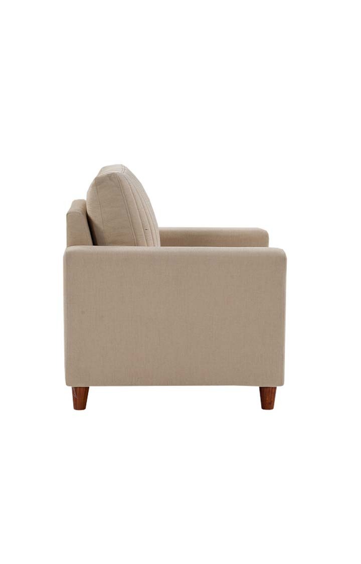 neudot Roman Sofa for Living Room |1 Person Sofa|Premium Fabric with Cushioned Armrest | Solid Wood Frame|1 Seater in Neo Beige Color