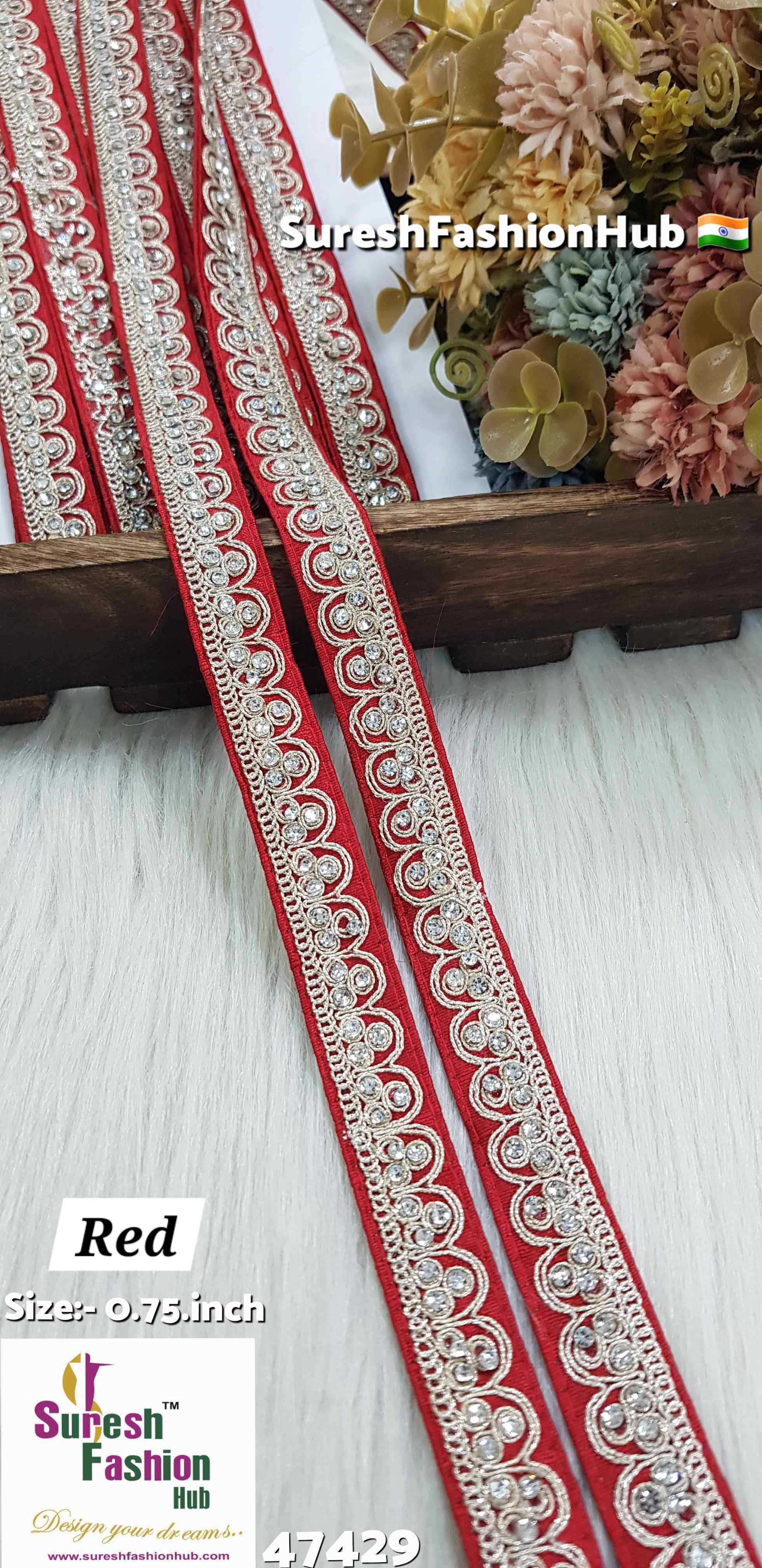 Here are some SEO-optimized ALT text suggestions for your lace products: 1. "Luxurious Pearl Shade Jhalar Lace - Glitter Embellished Trim" 2. "Machine-Made Scalloped Lace - Elegant Border for Sarees" 3. "Gota and Zari Lace for Sarees - Traditional Ethnic Embellishment" 4. "Decorative Jhalar Lace with Glitter Dori - Fe