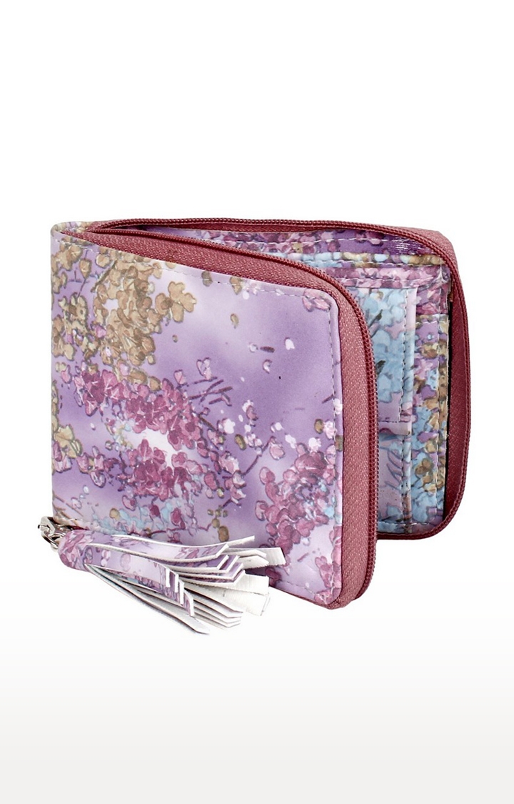 CREATURE | Creature Purple PU Leather Zipper Wallet for Women 1
