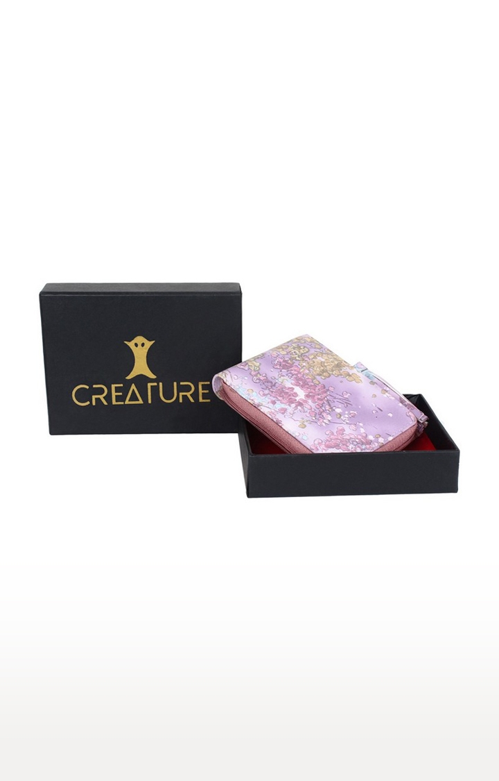 CREATURE | Creature Purple PU Leather Zipper Wallet for Women 5