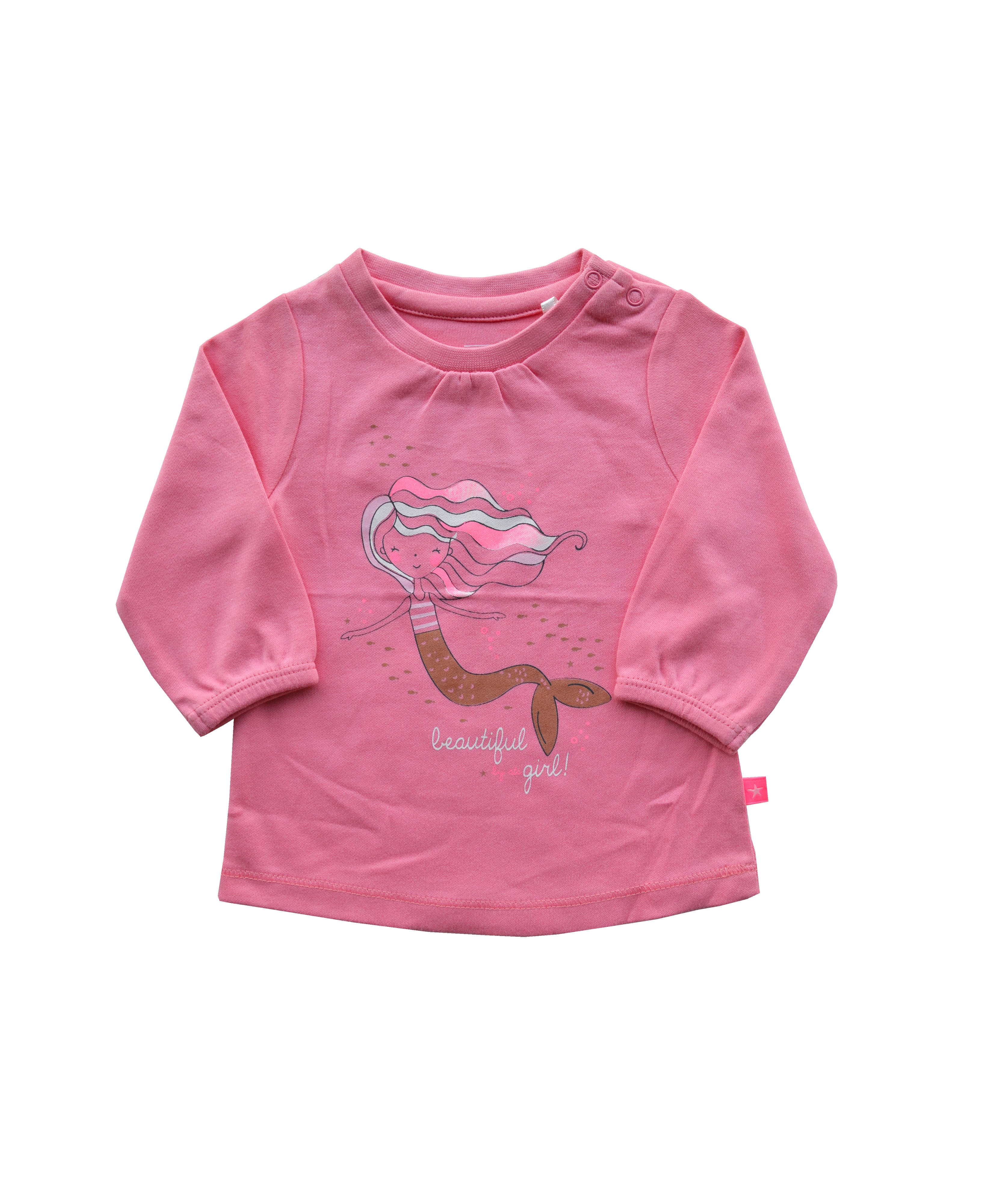 Babeez | Pink Girls T-Shirt with Mermaid print (100% Cotton Interlock Biowash) undefined