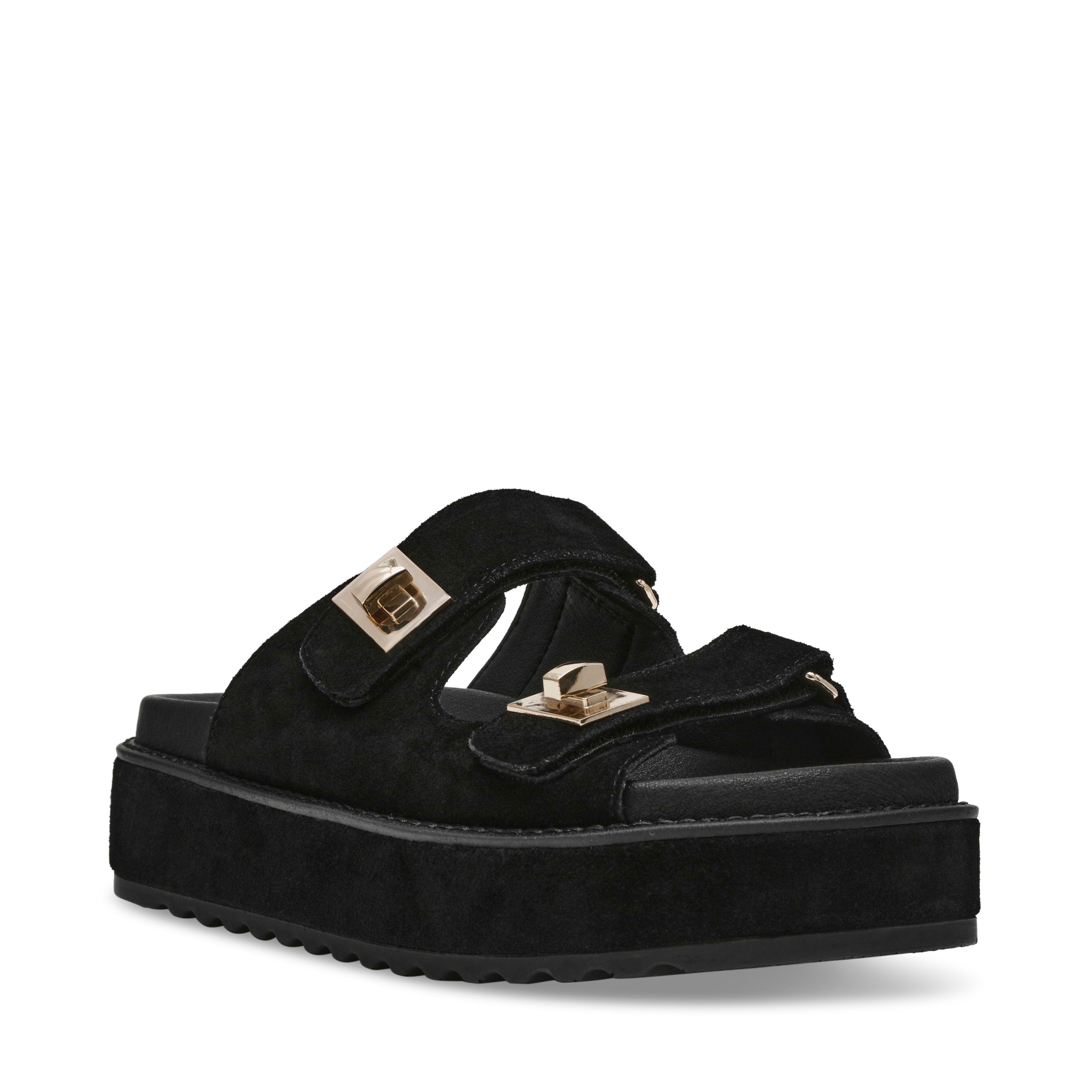 Bigschmona-In Black Suede Wedges