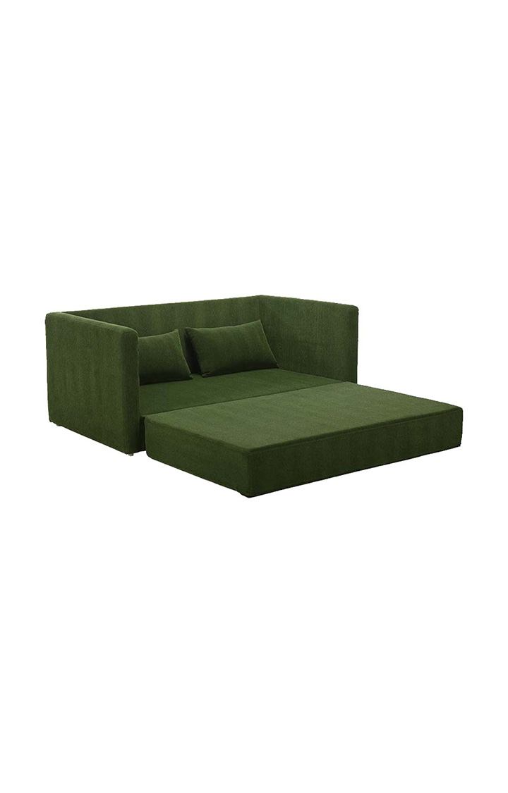neudot Max Fabric Pull-Out Sofa Cum Bed for Living Room | 2 Seater Sofa Bed for Drawing Room & Bedroom | Diwan | Emerald Green Color