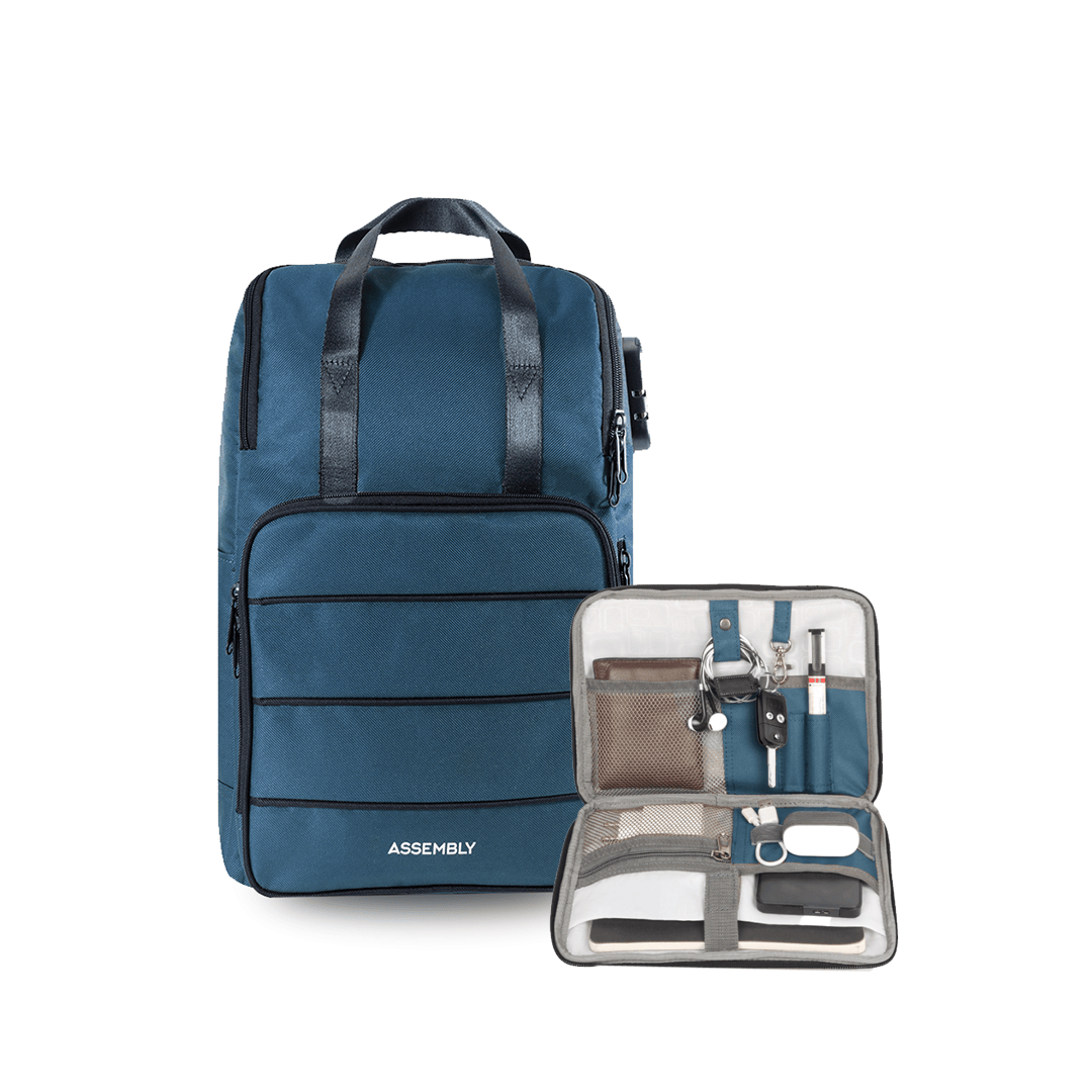 Laptop Backpack and Tech Kit - Blue