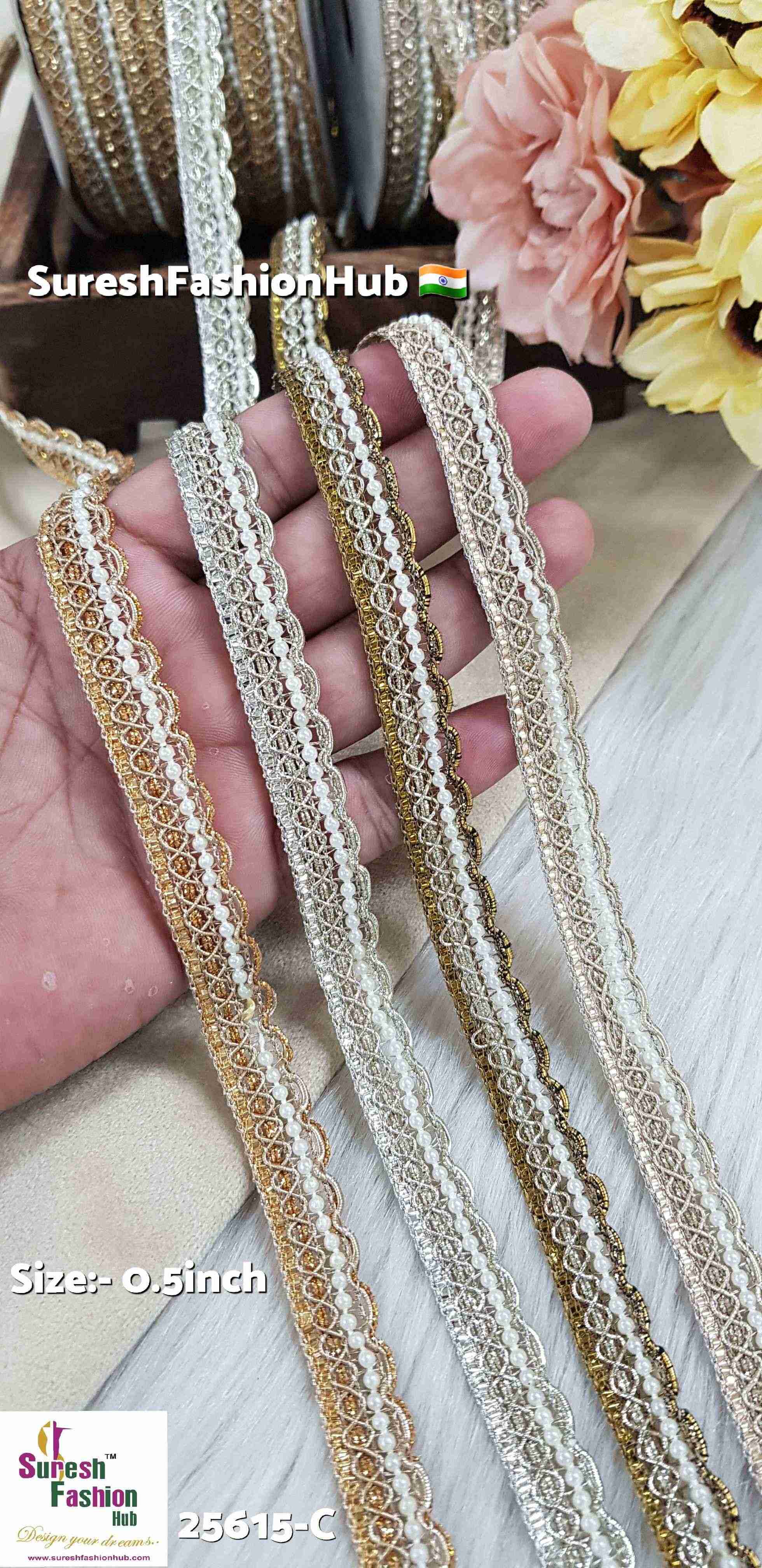 Antique Gold Pearl Dori Lace