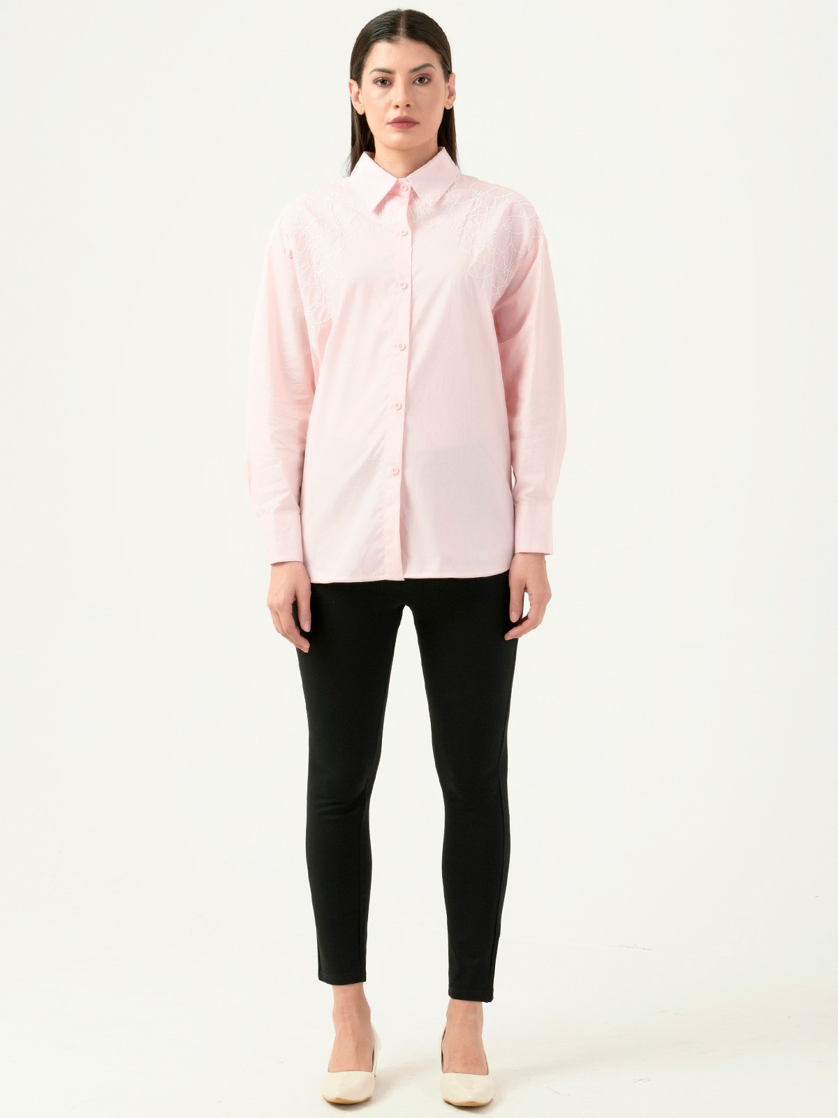 Albion Women Smart Premium Peach Casual Shirt