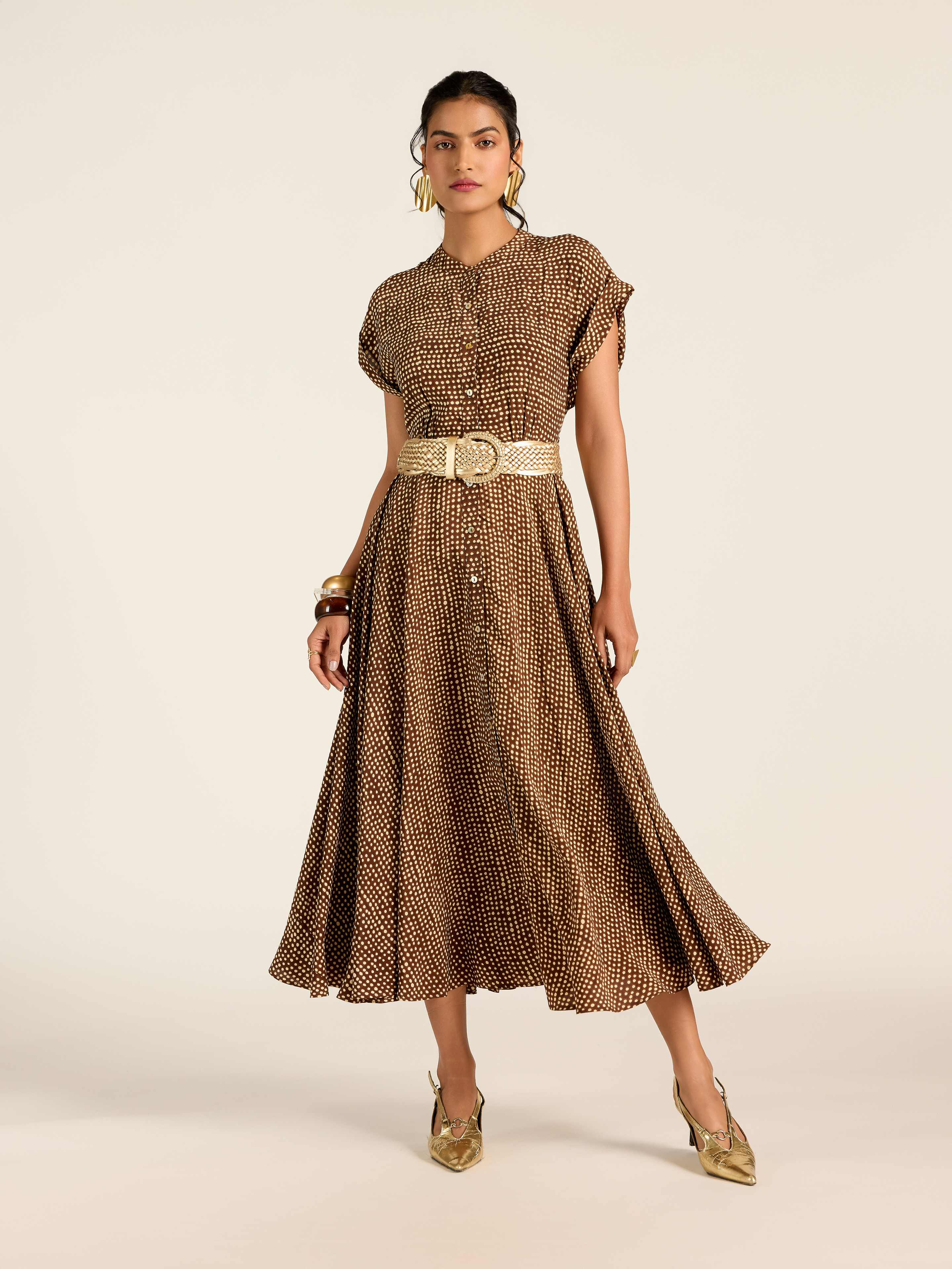 BROWN MARGO LONG DRESS