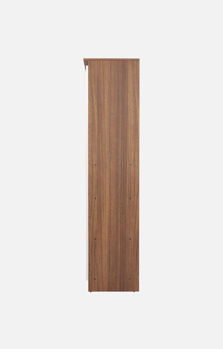 neudot Amber 2 Door - Leon Teak Finish Engineer Wood Multipurpose Wardrobe/Almirah/Organiser/Cupboard with 1 Hanger Stand, for Cloths and Storage - 4 Shelves