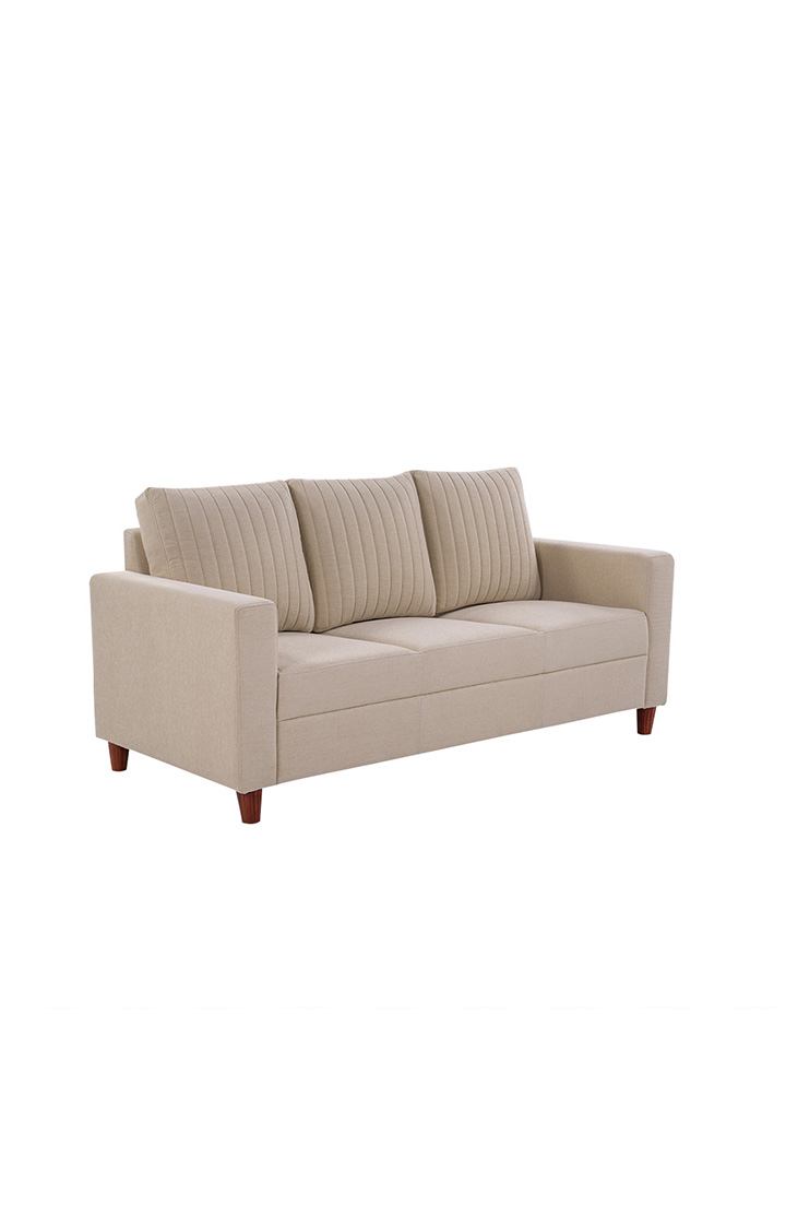 neudot Roman Sofa for Living Room |3 Persons Sofa|Premium Fabric with Cushioned Armrest | Solid Wood Frame|3 Seater in Neo Beige Color